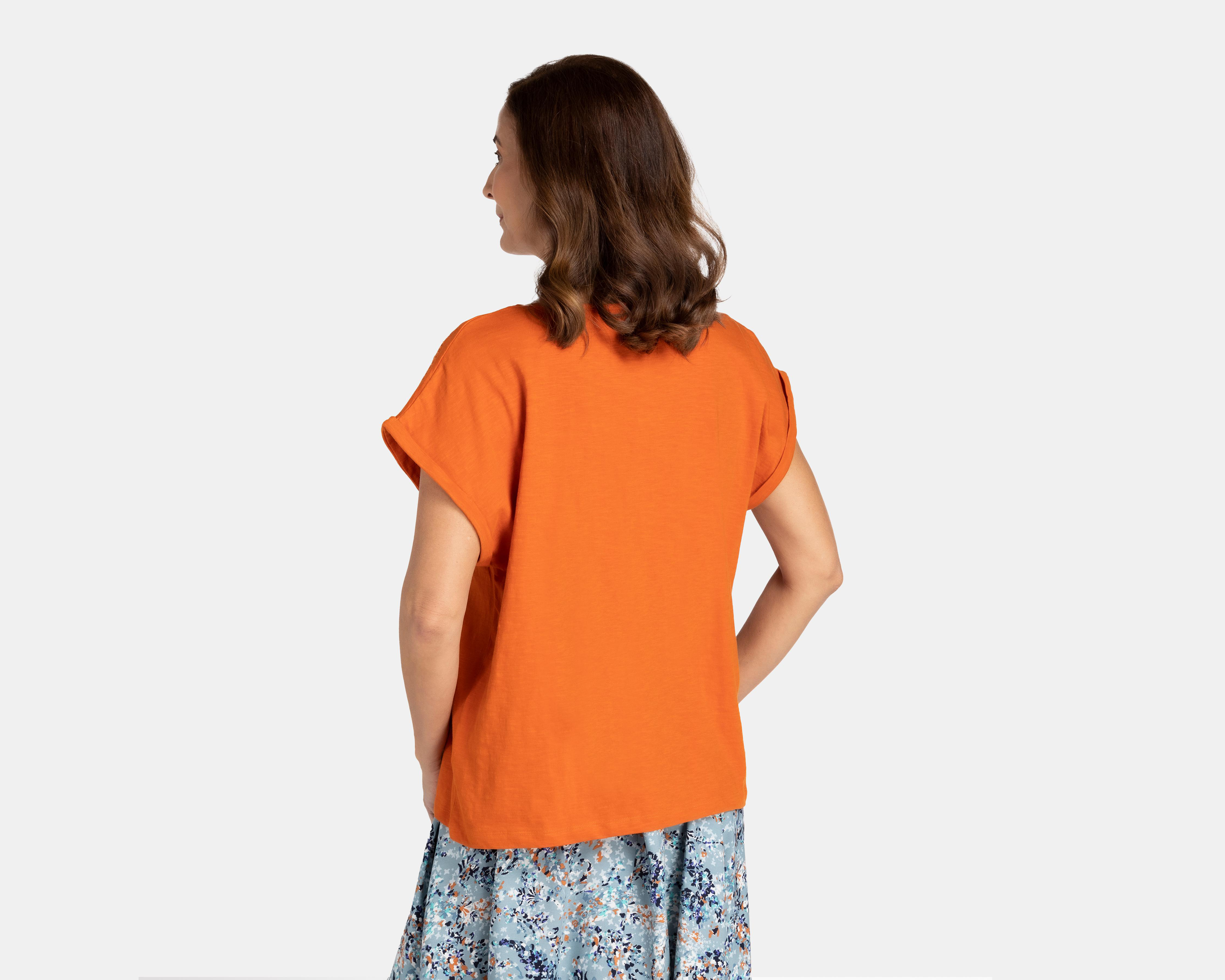 Foto 4 pulgar | Blusa Lady Sun Manga Corta Anaranjada
