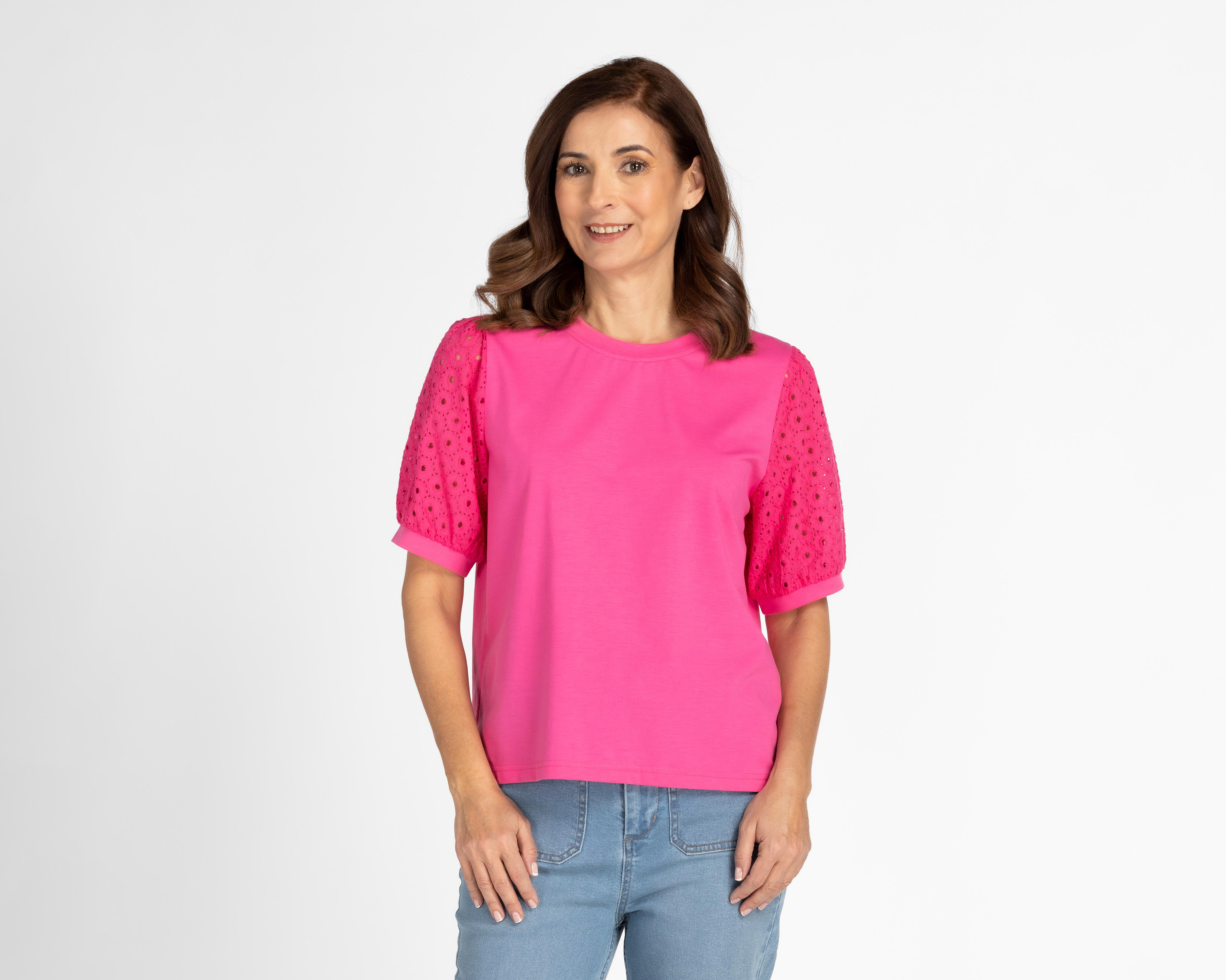 Blusa Sahara Rosa Manga Abullonada