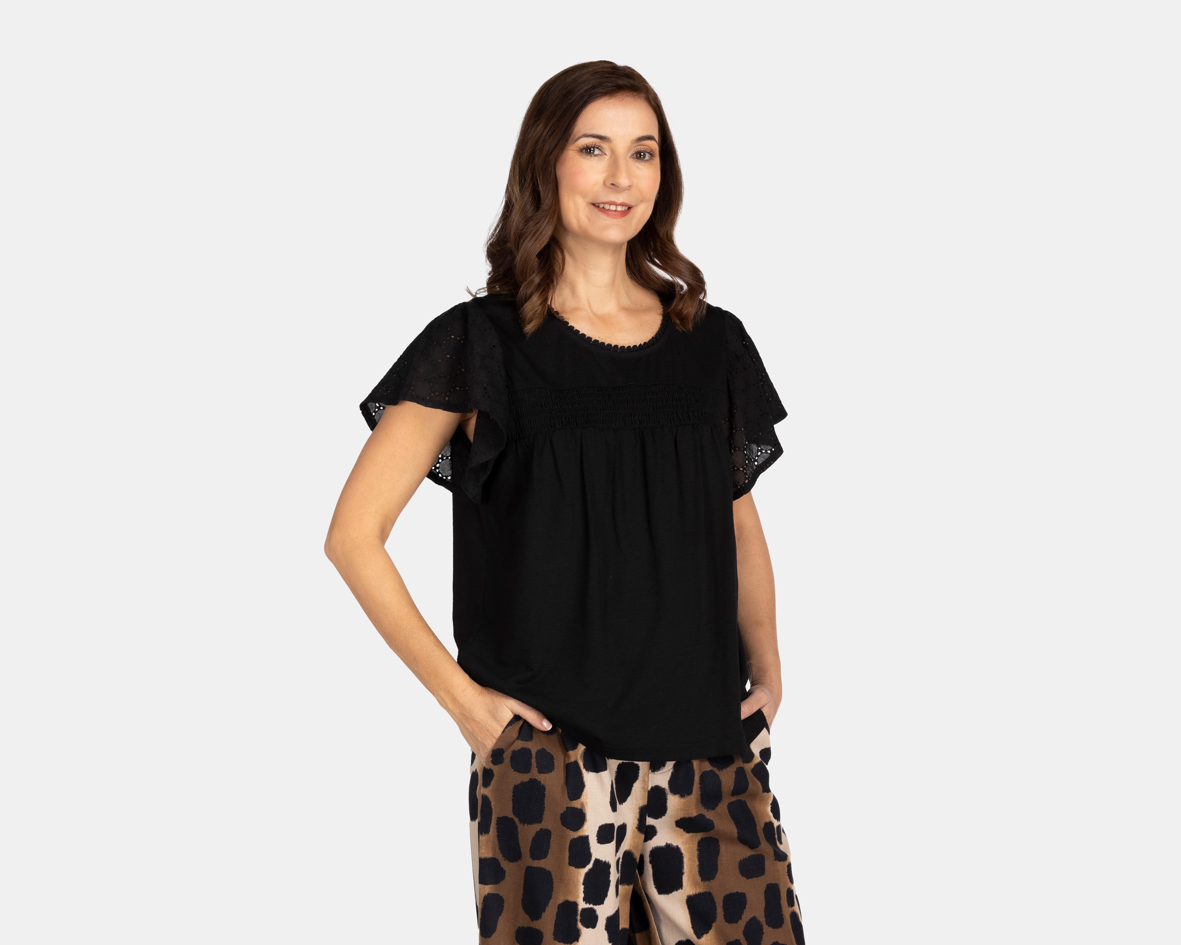 Foto 1 | Blusa Lady Sun Manga Corta Negra