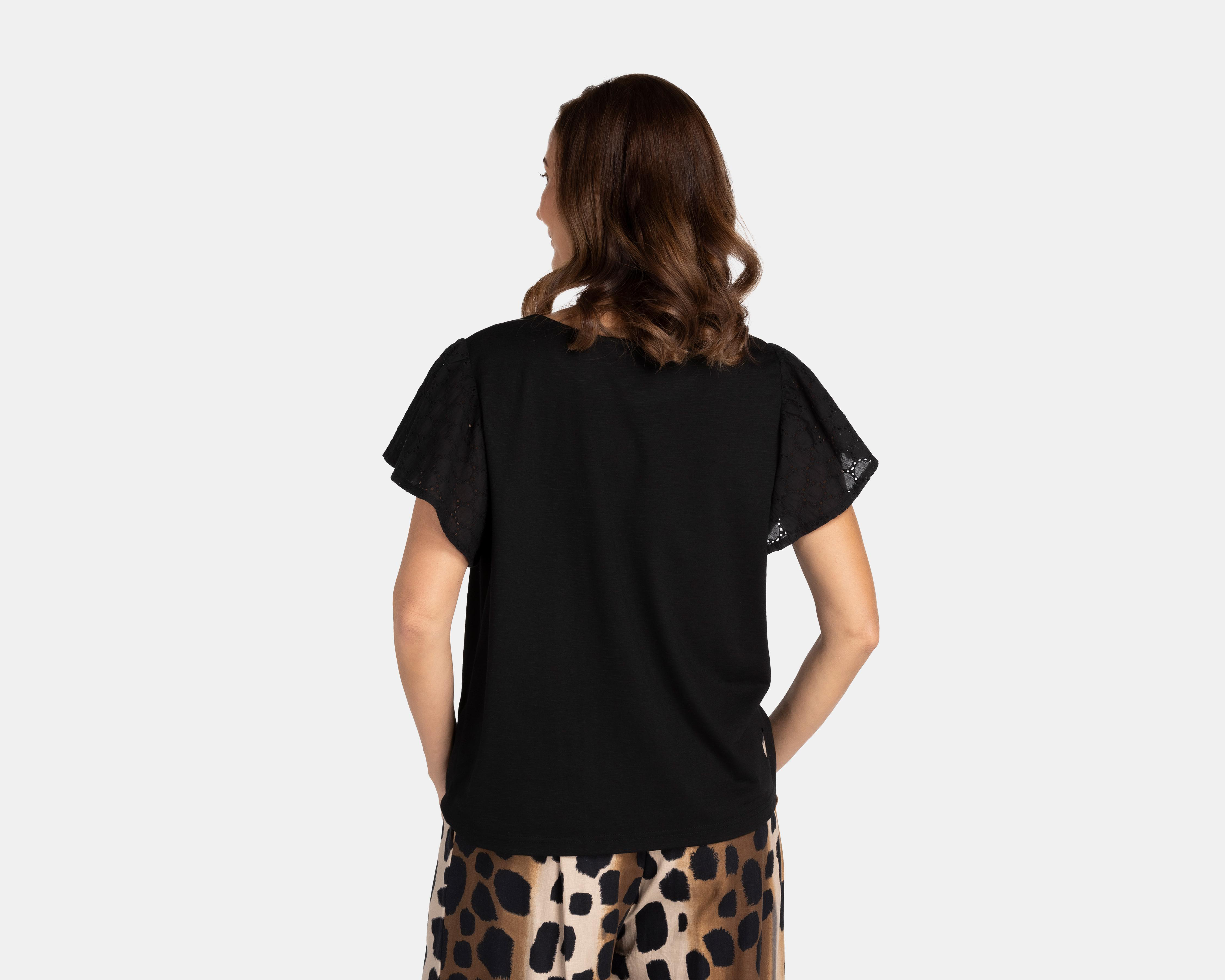 Foto 3 | Blusa Lady Sun Manga Corta Negra
