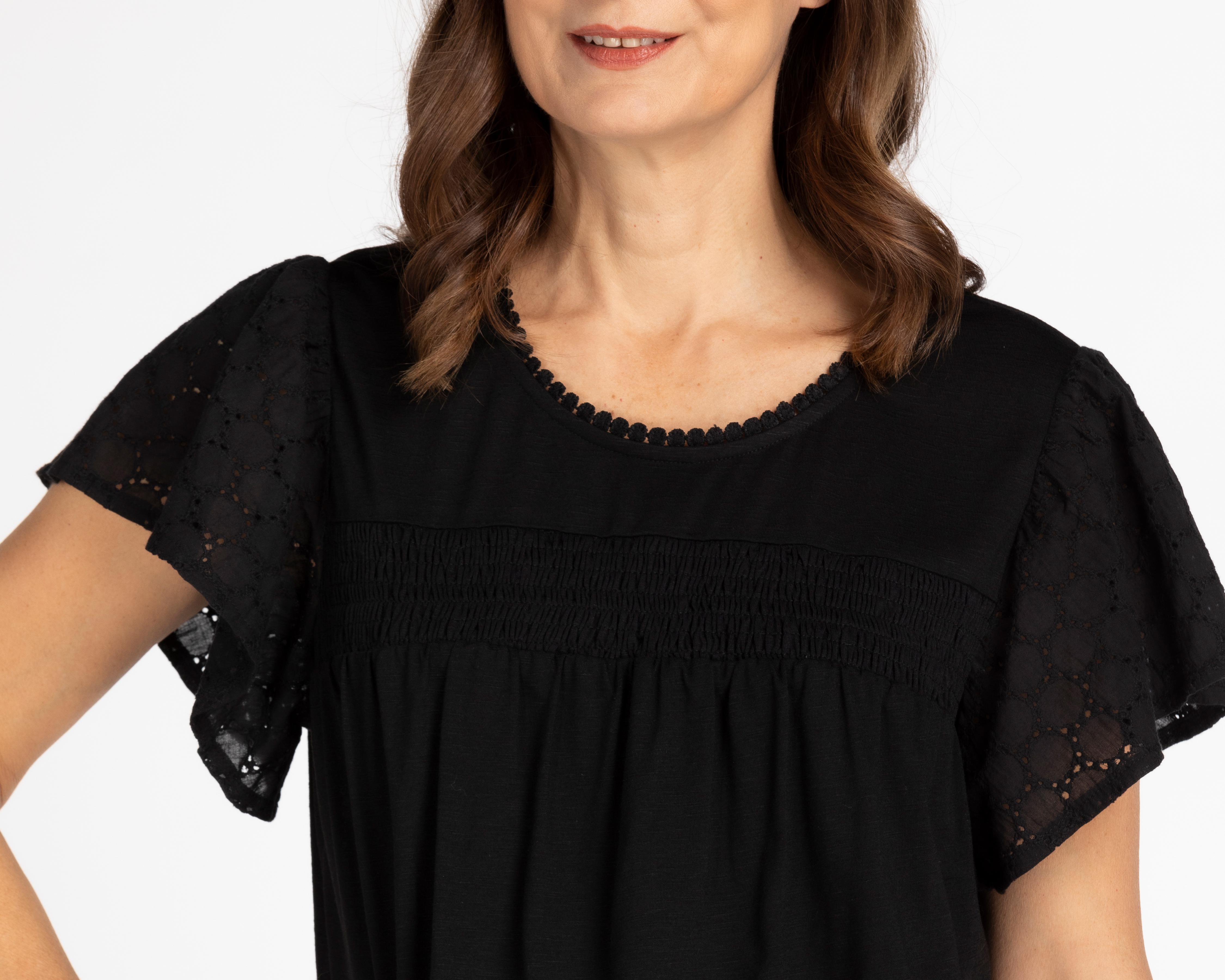 Foto 4 | Blusa Lady Sun Manga Corta Negra
