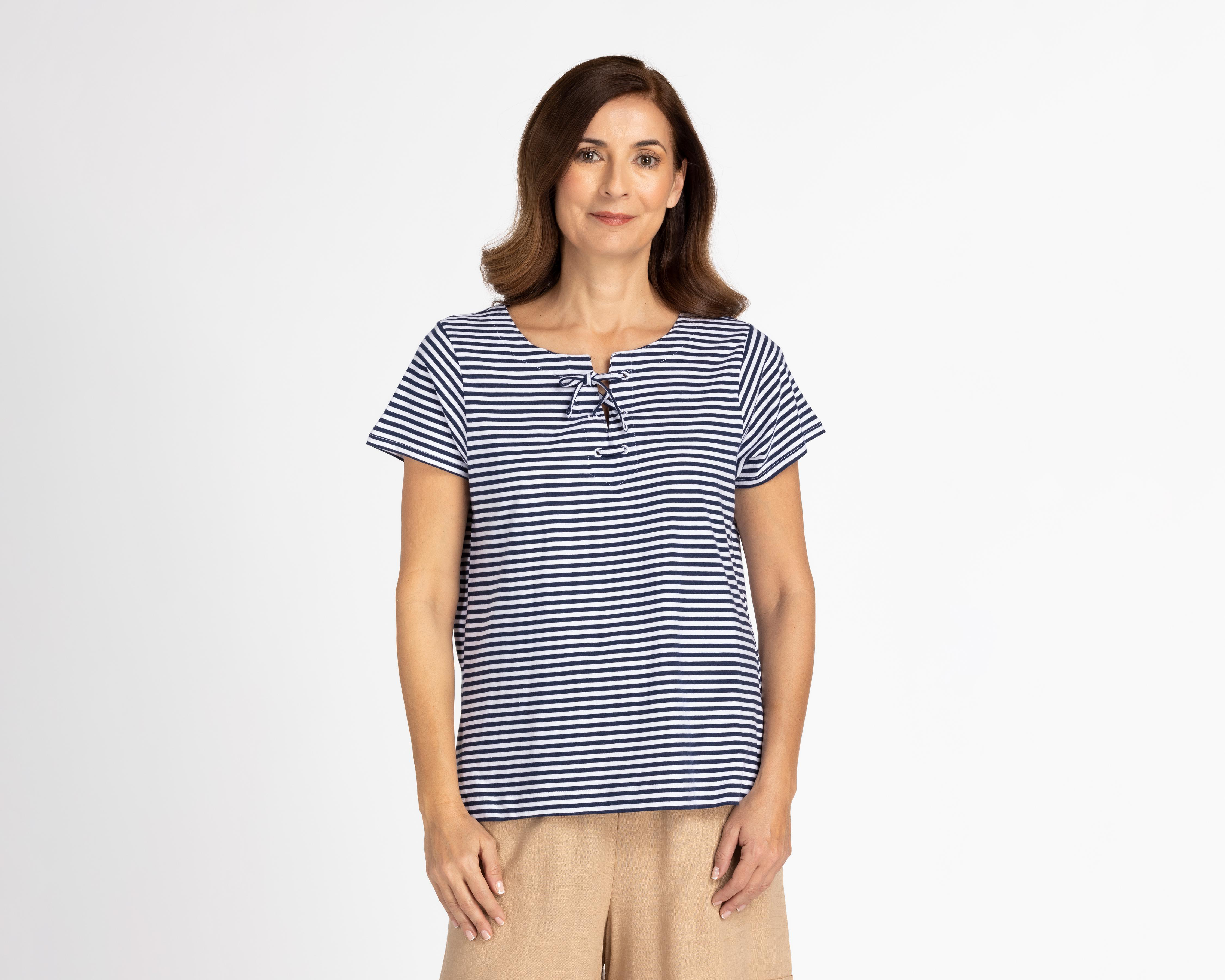 Foto 1 | Blusa Lady Sun de Rayas Manga Corta