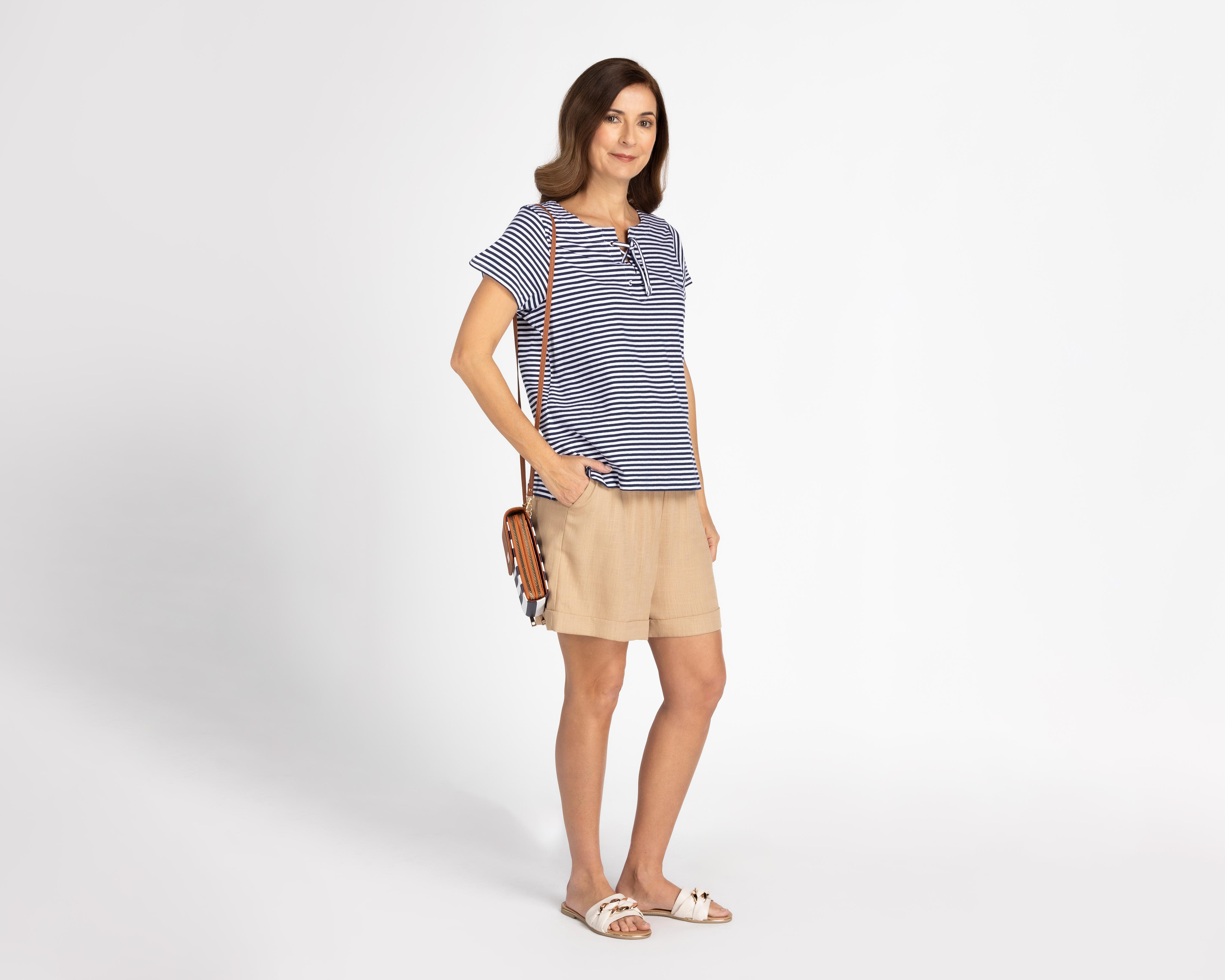 Foto 2 | Blusa Lady Sun de Rayas Manga Corta