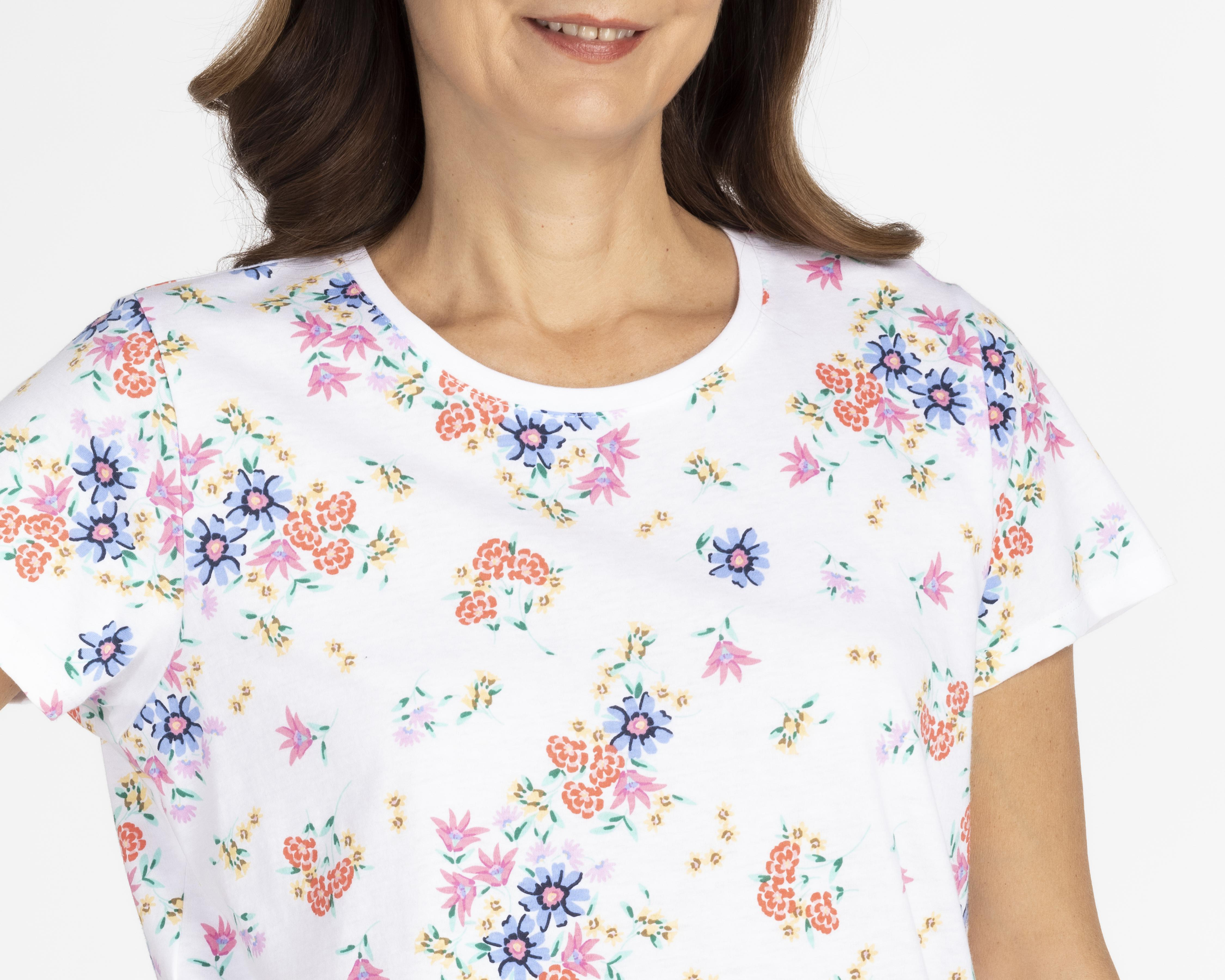 Foto 5 pulgar | Playera Lady Sun Manga Corta con Estampado Floral