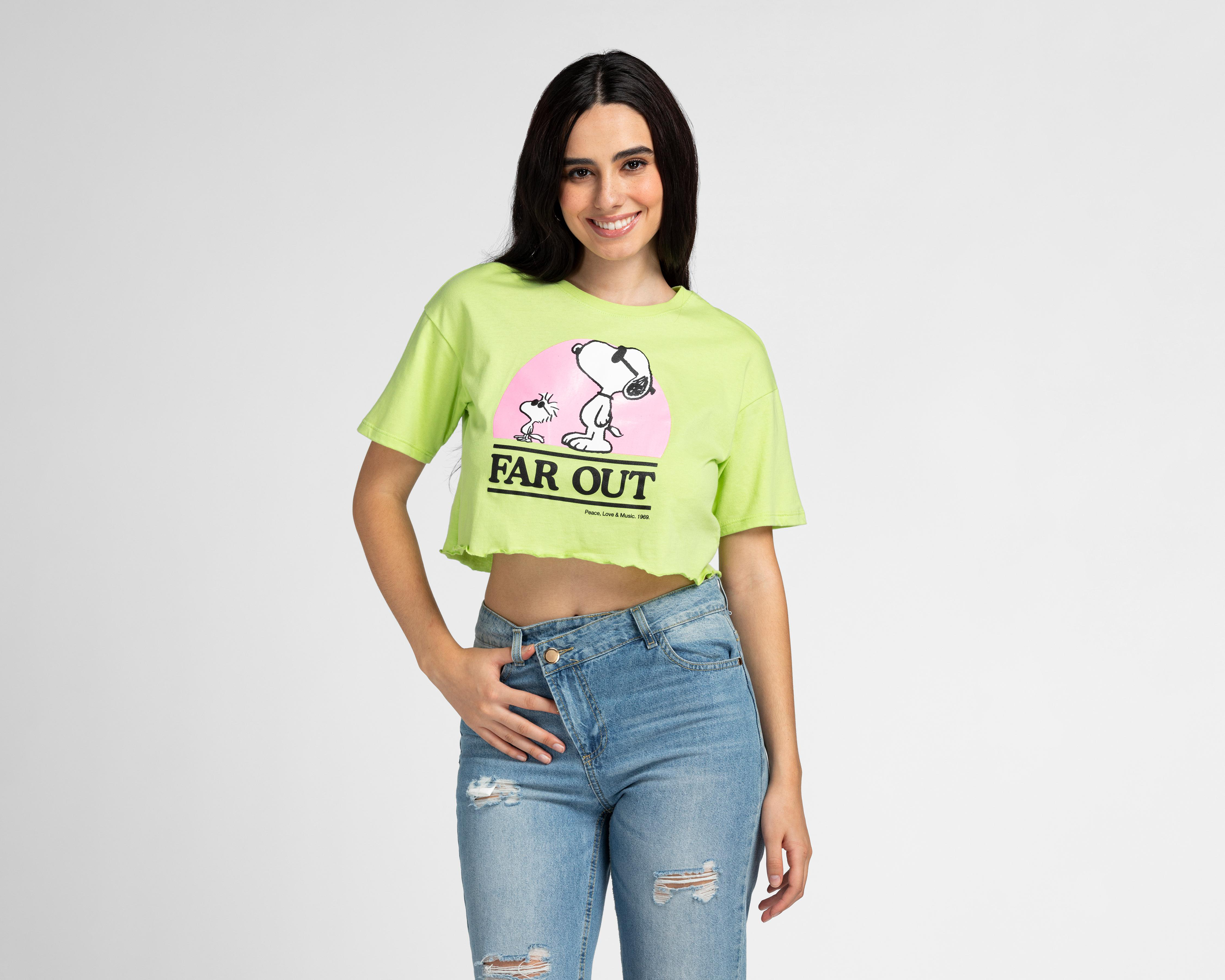 Playera Peanuts Manga Corta para Mujer
