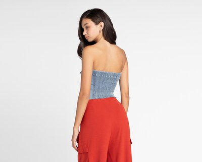 Foto 3 | Blusa Refill de Mezclilla con Hombros Descubiertos