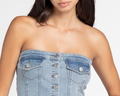 Foto 4 | Blusa Refill de Mezclilla con Hombros Descubiertos