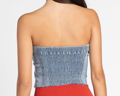 Foto 5 | Blusa Refill de Mezclilla con Hombros Descubiertos