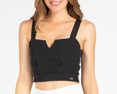 Foto 4 | Crop Top Jennifer Lopez Negro con Tirantes