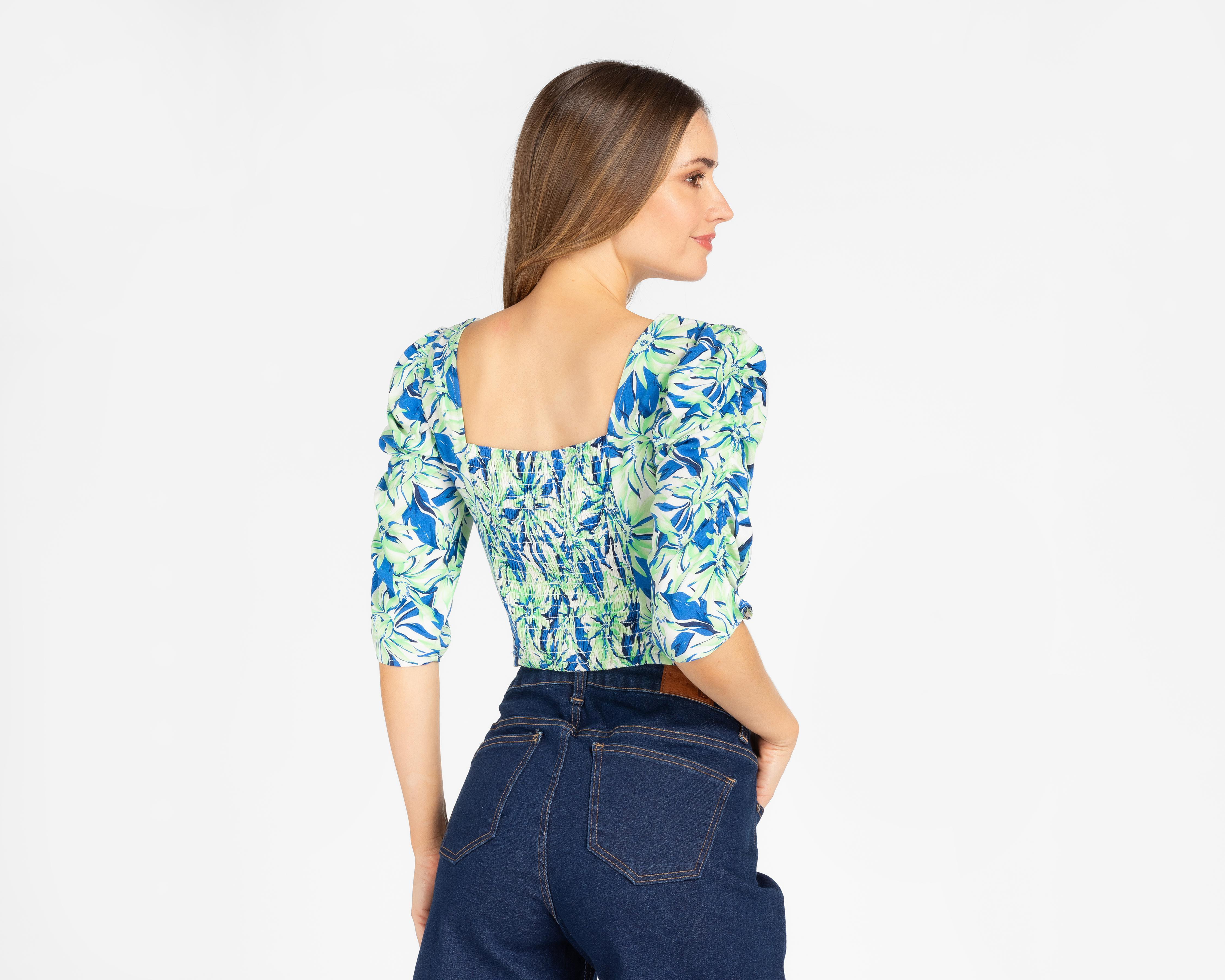 Foto 4 pulgar | Blusa Sahara Manga Corta con Estampado Floral