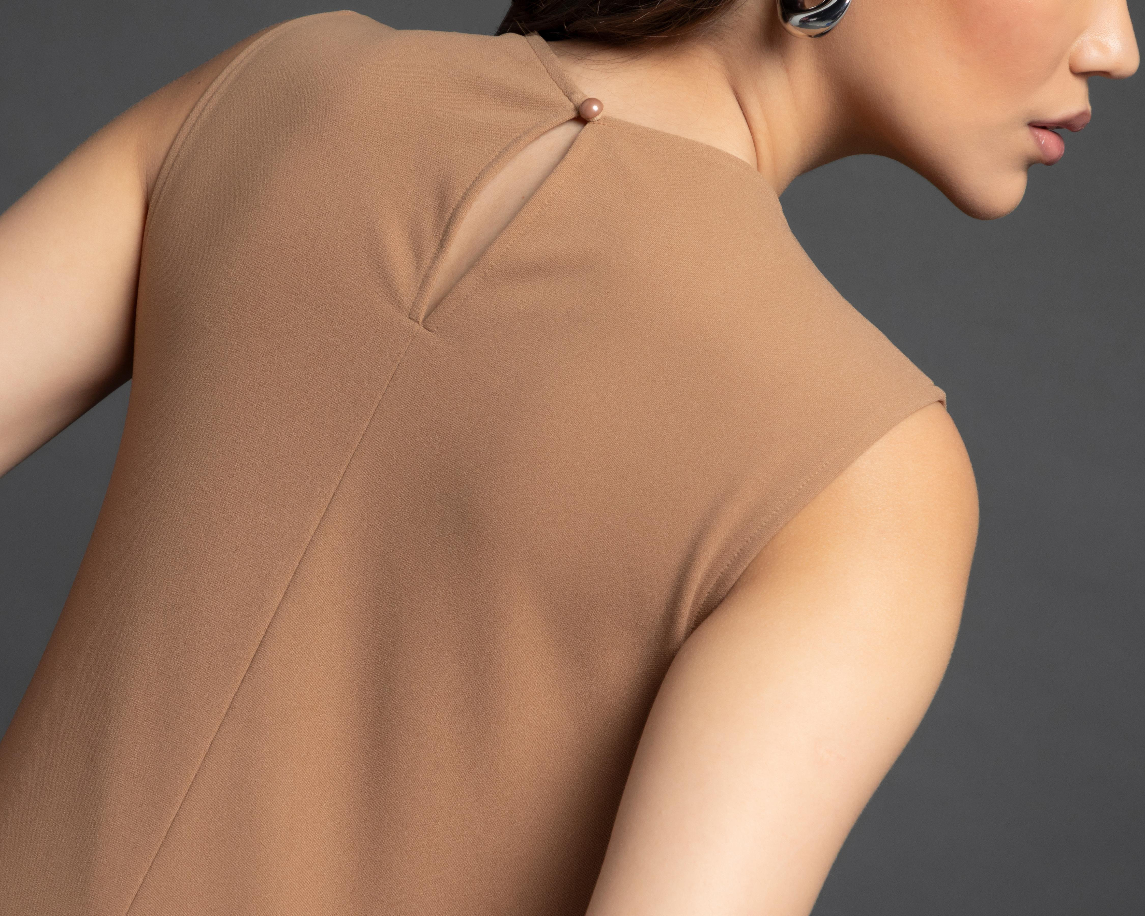 Foto 6 pulgar | Blusa Jennifer Lopez Beige sin Mangas