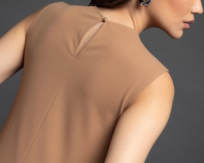 Foto 5 | Blusa Jennifer Lopez Beige sin Mangas