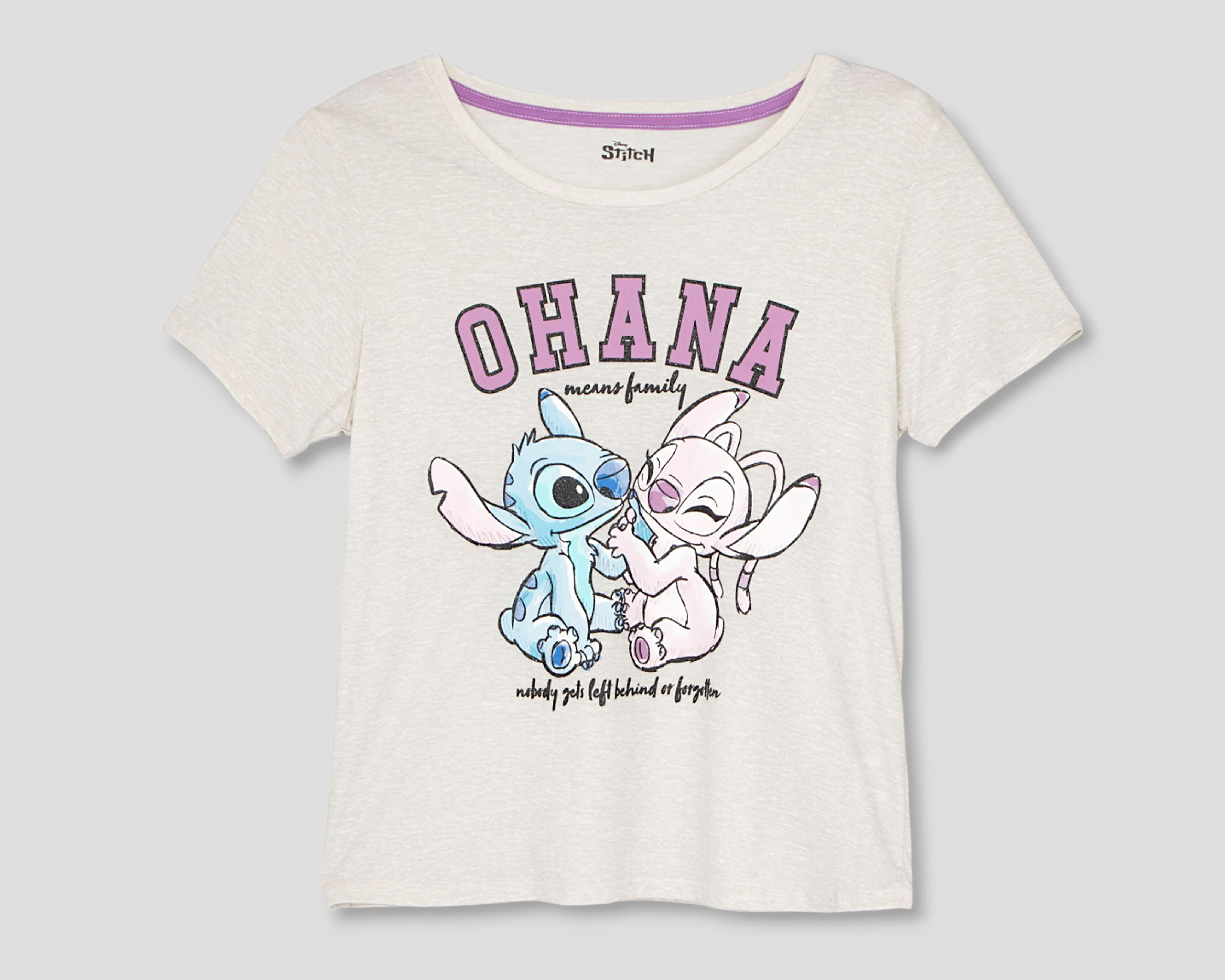 Foto 2 pulgar | Playera Disney Stitch Estampada Juvenil