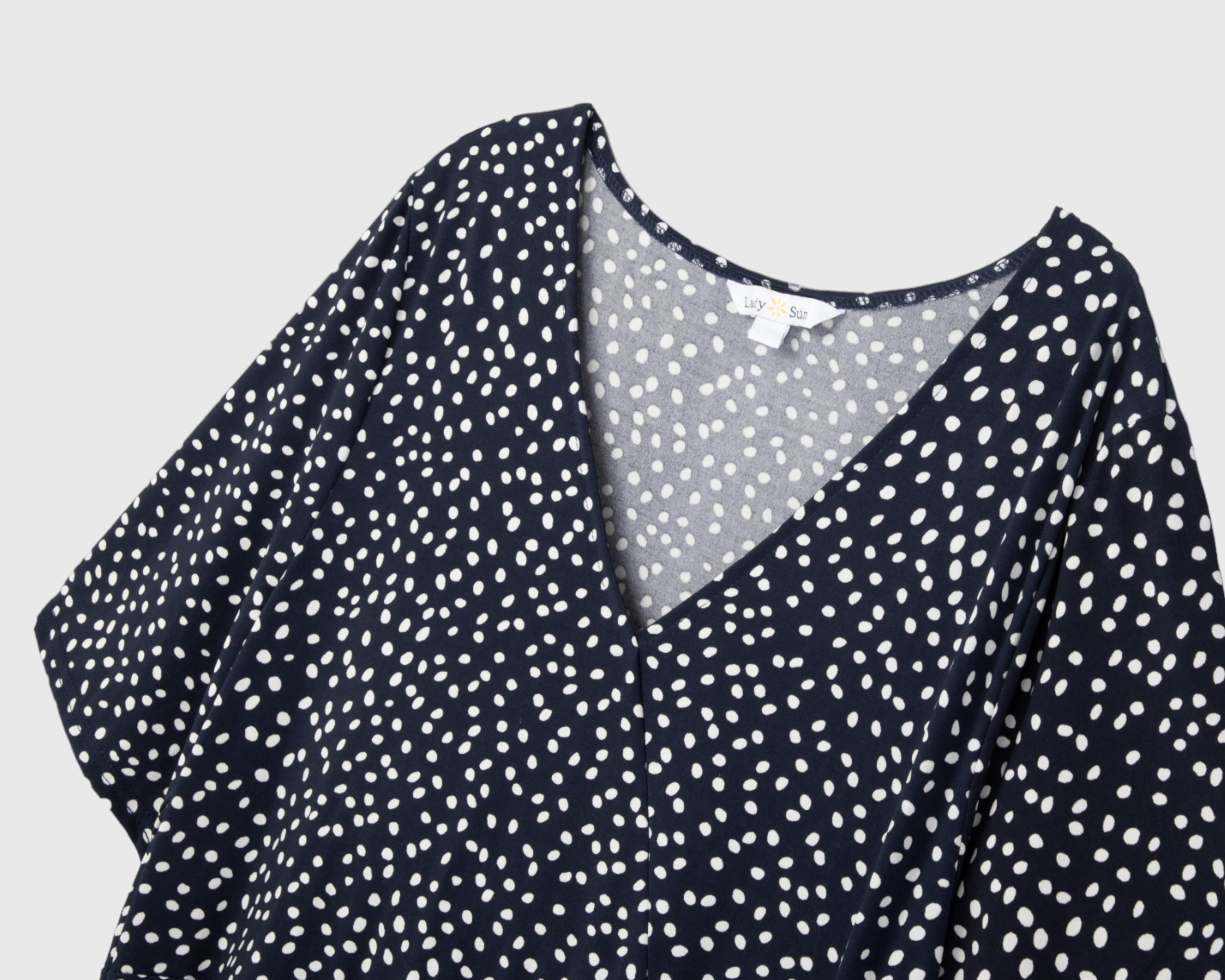 Foto 4 pulgar | Vestido Casual Lady Sun Estampado Escote Cruzado con Manga Corta