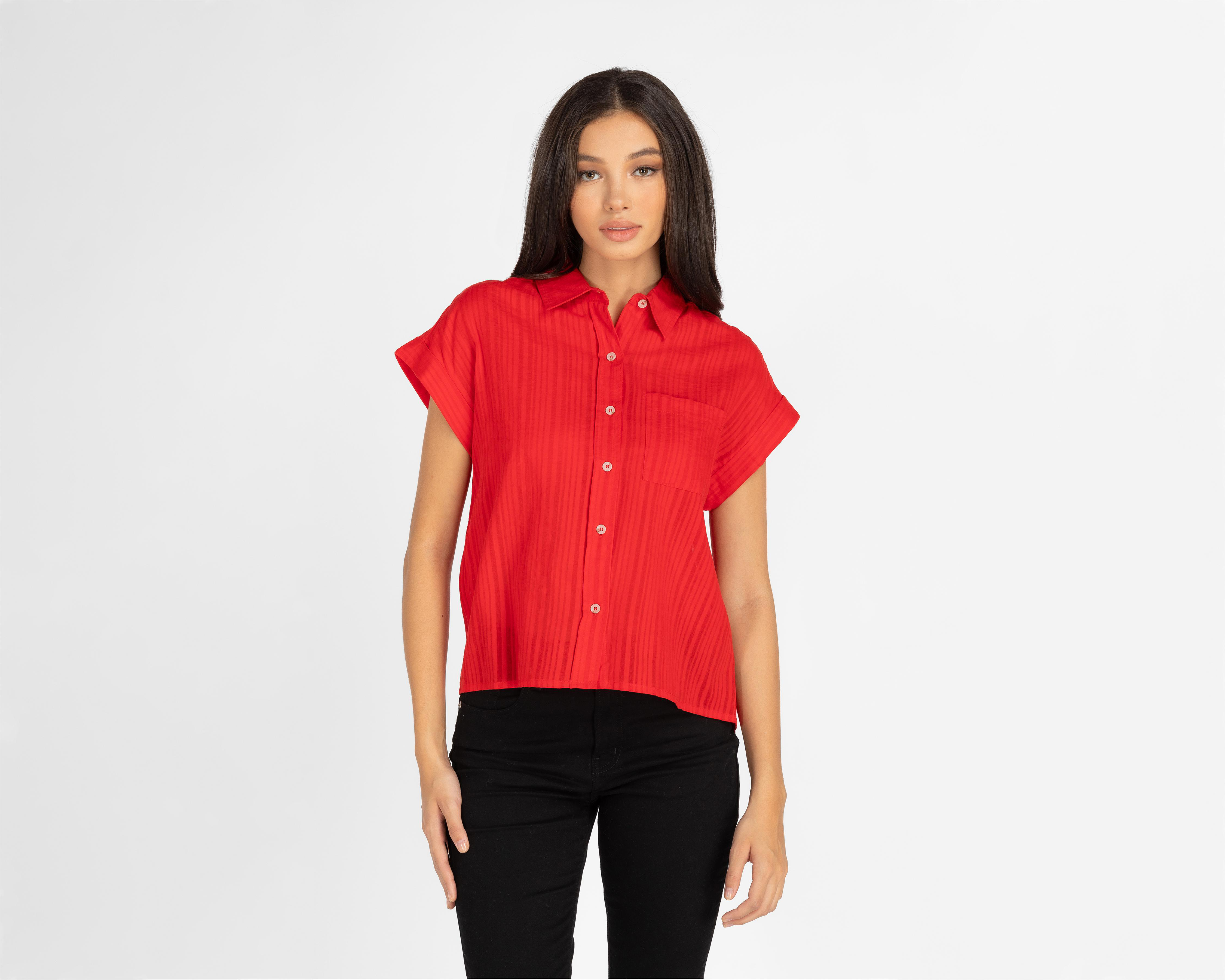 Blusa Refill Manga Corta con Botones