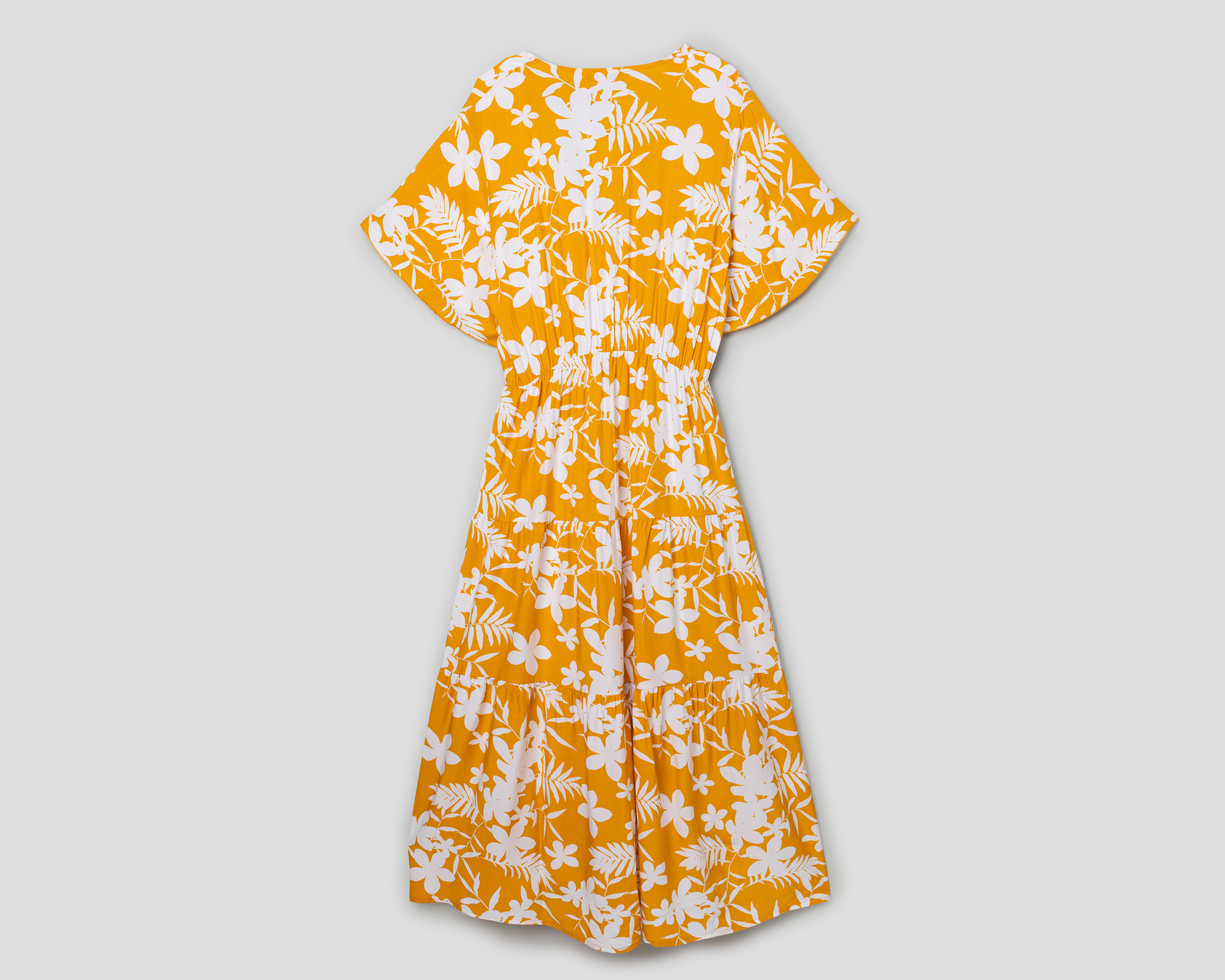 Foto 3 pulgar | Vestido Lady Sun Casual Amarillo con Estampado Floral