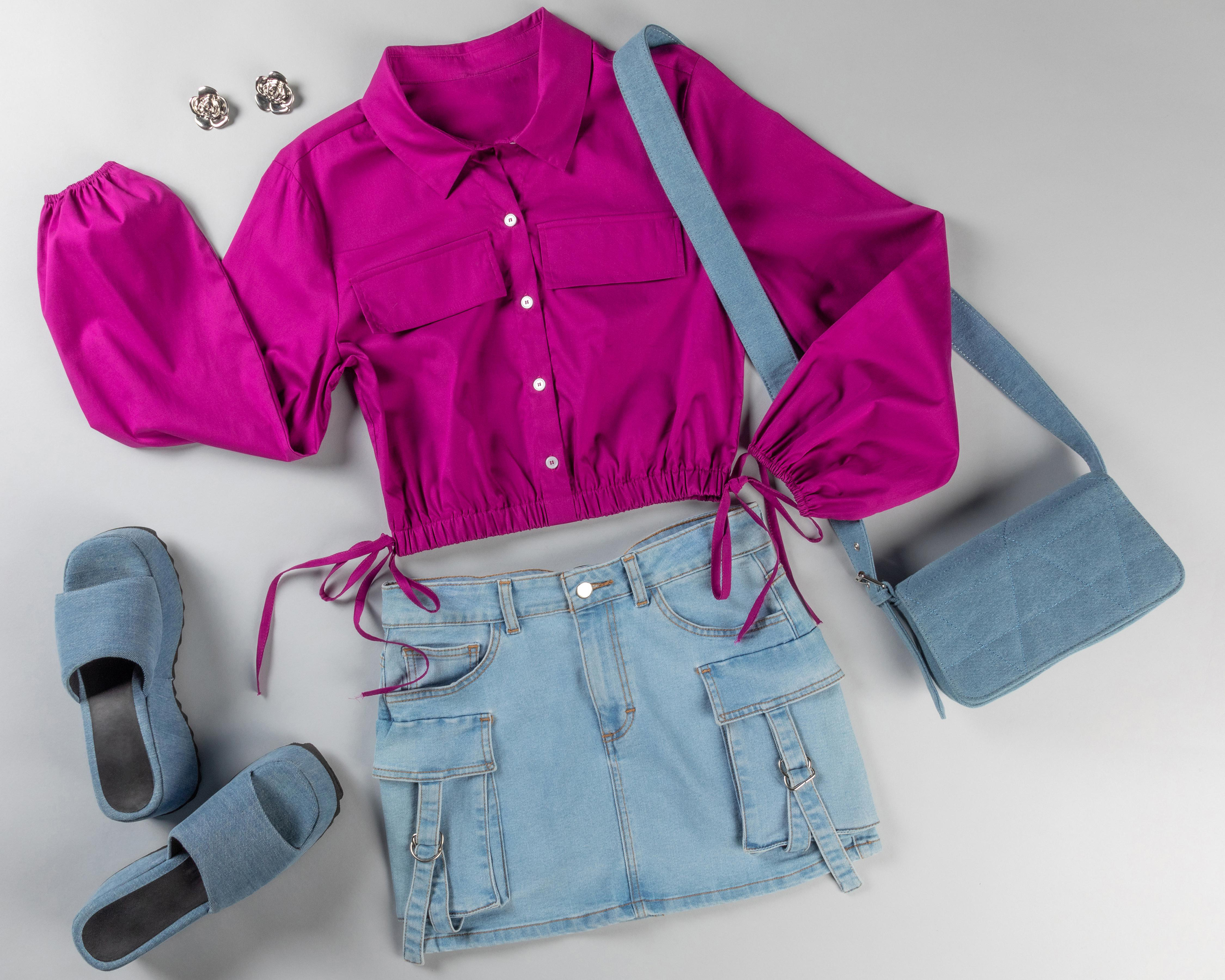 Camisa Thinner Manga Larga con Bolsas