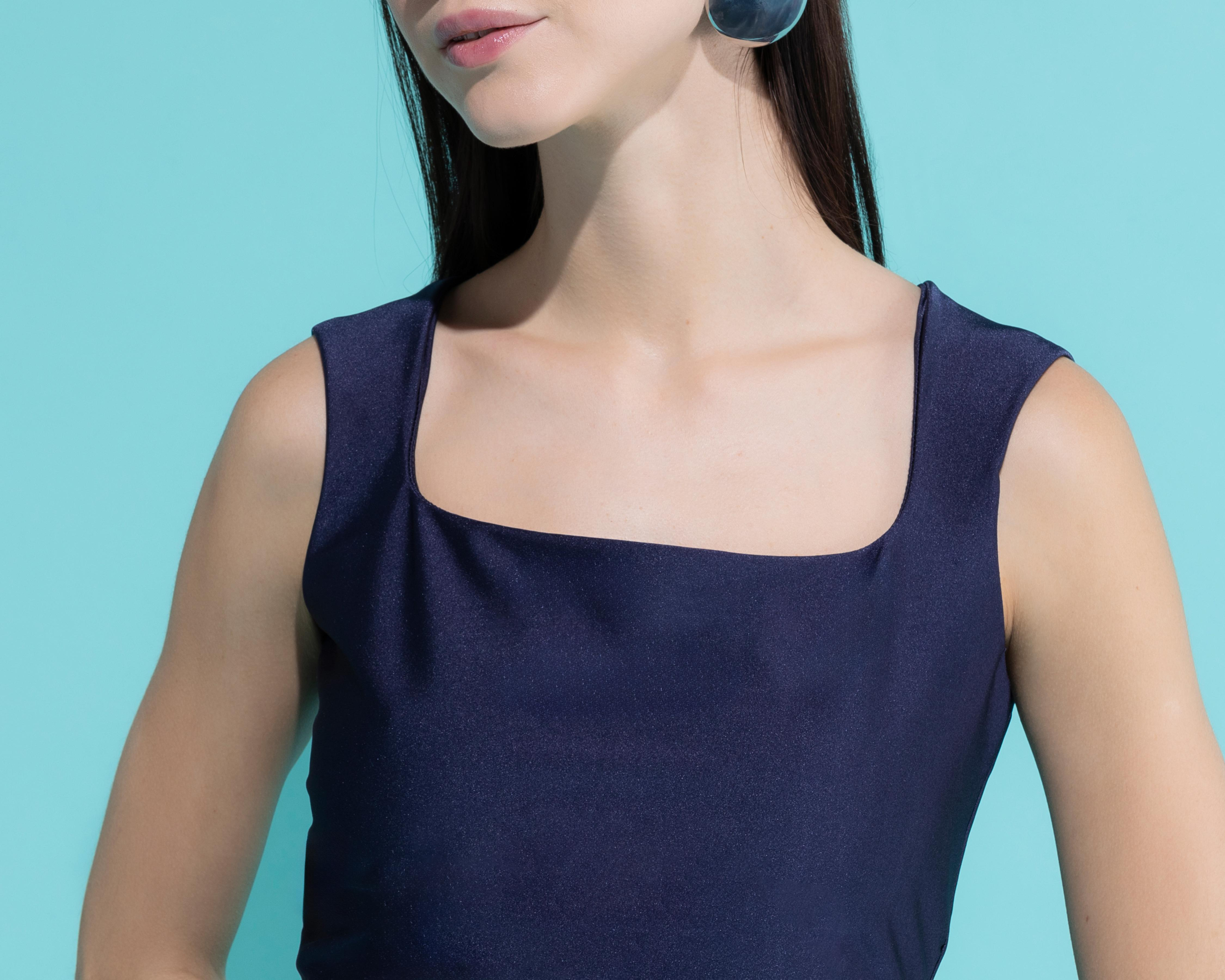 Foto 5 pulgar | Blusa Thinner sin Mangas Azul