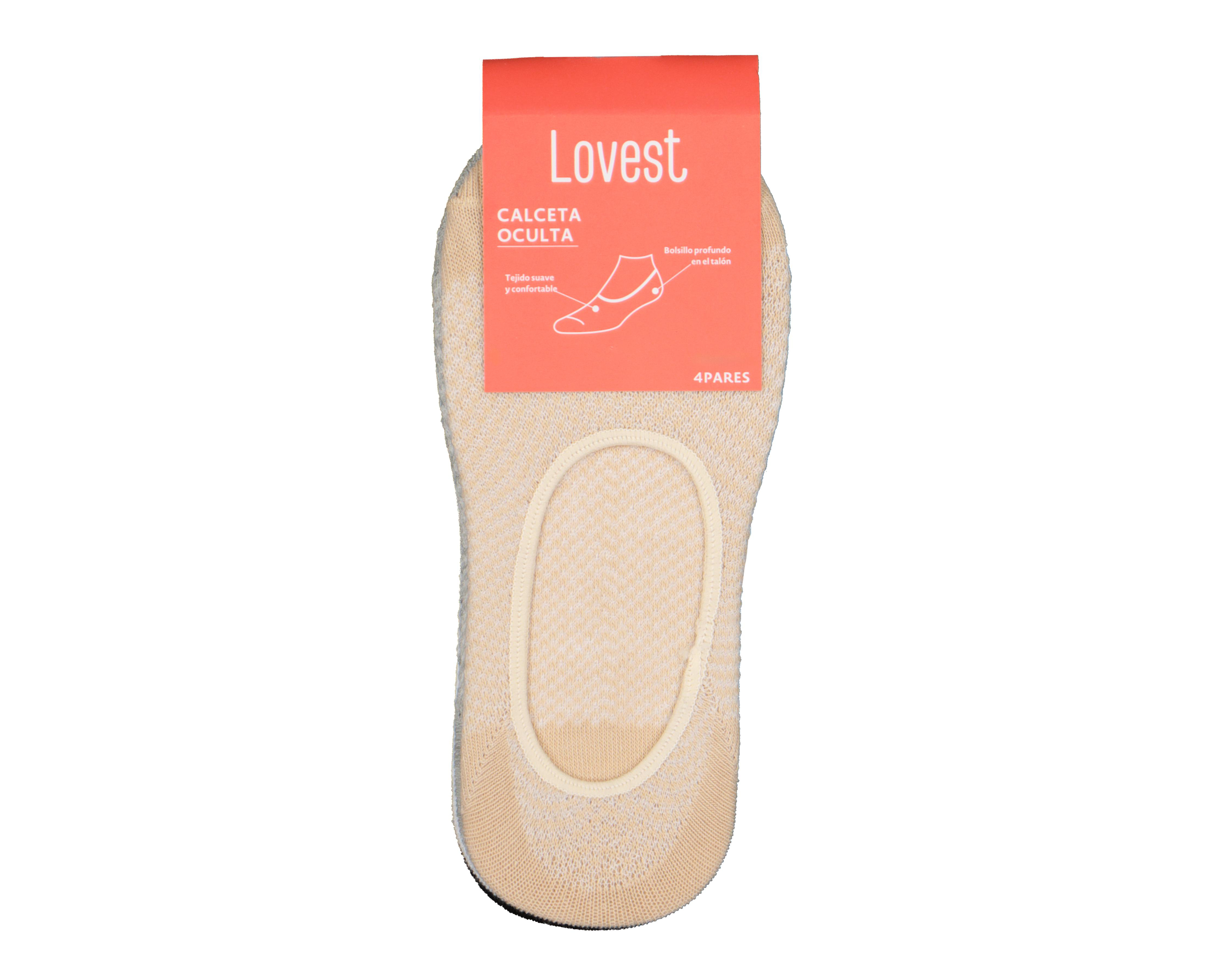 Foto 4 pulgar | Calcetas Invisibles Lovest para Mujer 4 Pares