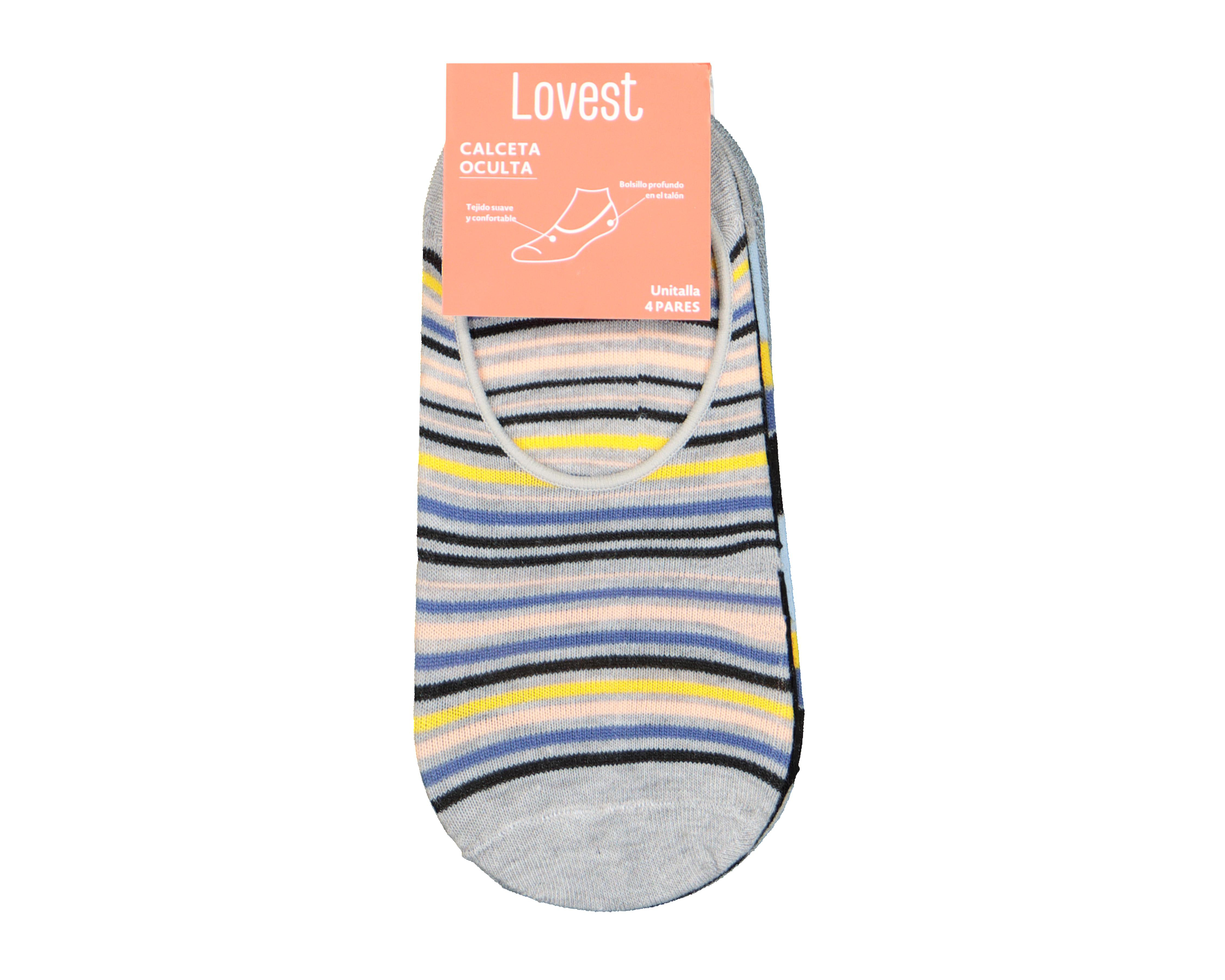 Foto 3 | Calcetas Invisibles Lovest para Mujer 4 Pares