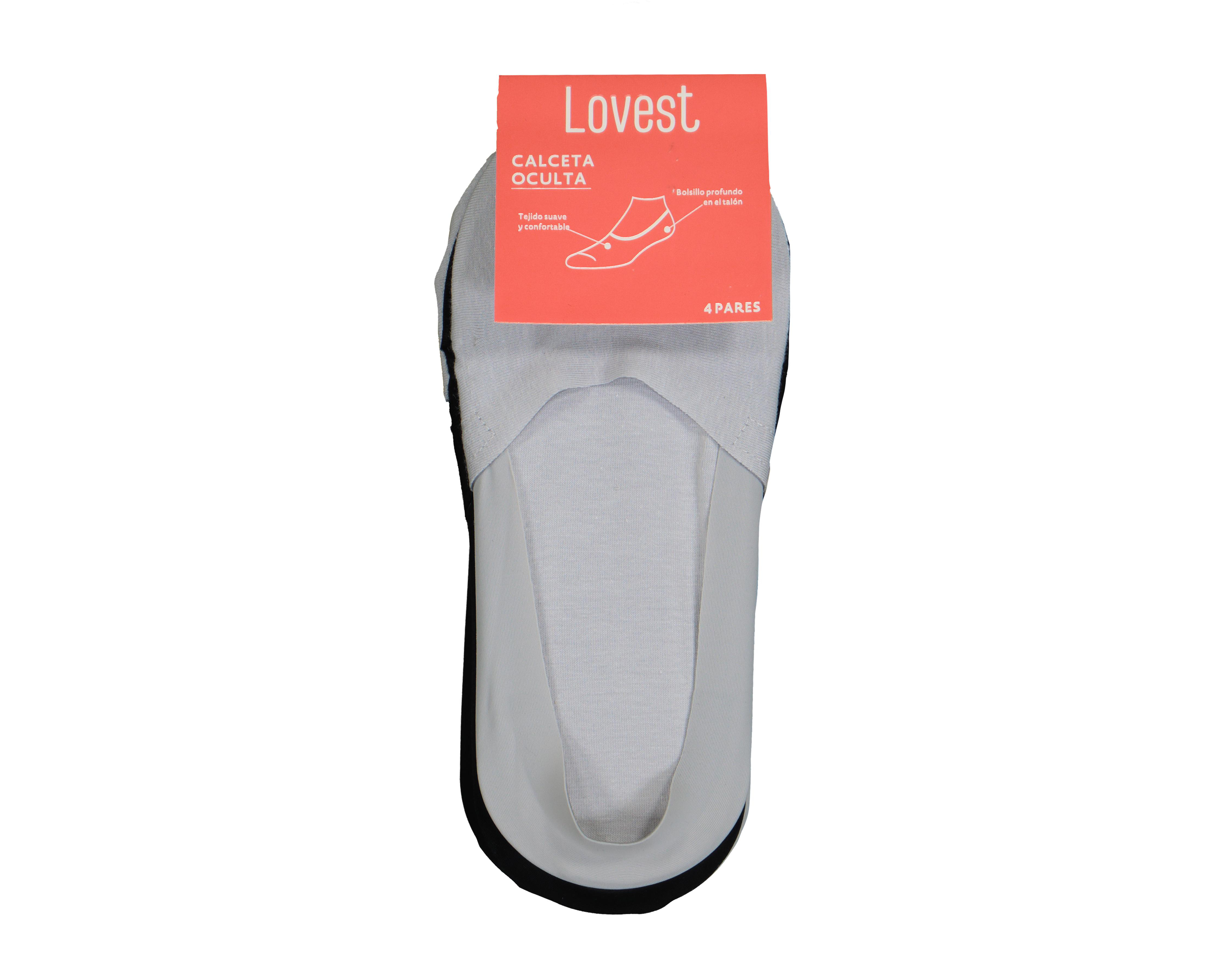 Foto 4 pulgar | Calcetas Invisibles Lovest para Mujer 4 Pares