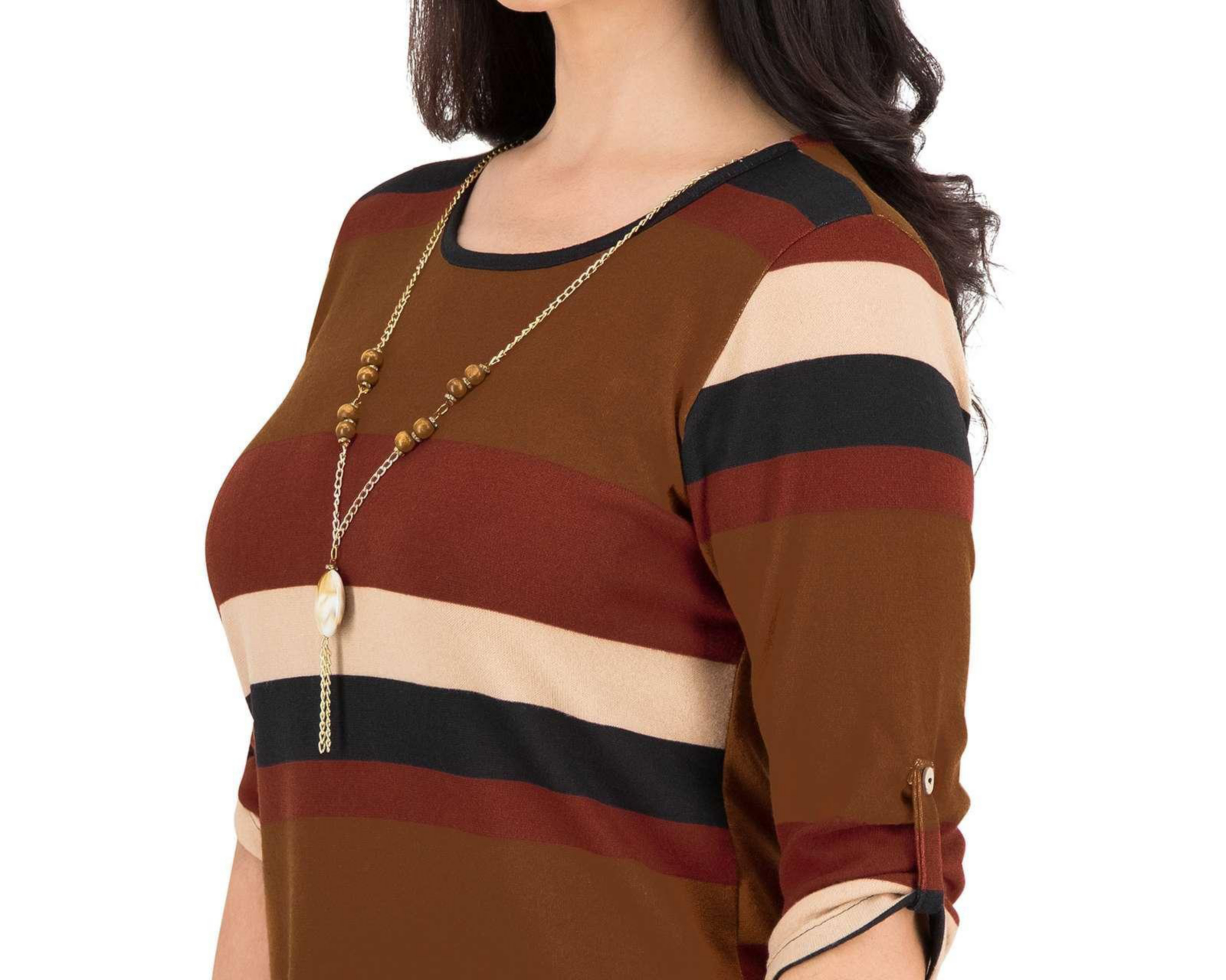 Foto 6 pulgar | Blusa Sahara Café con Collar