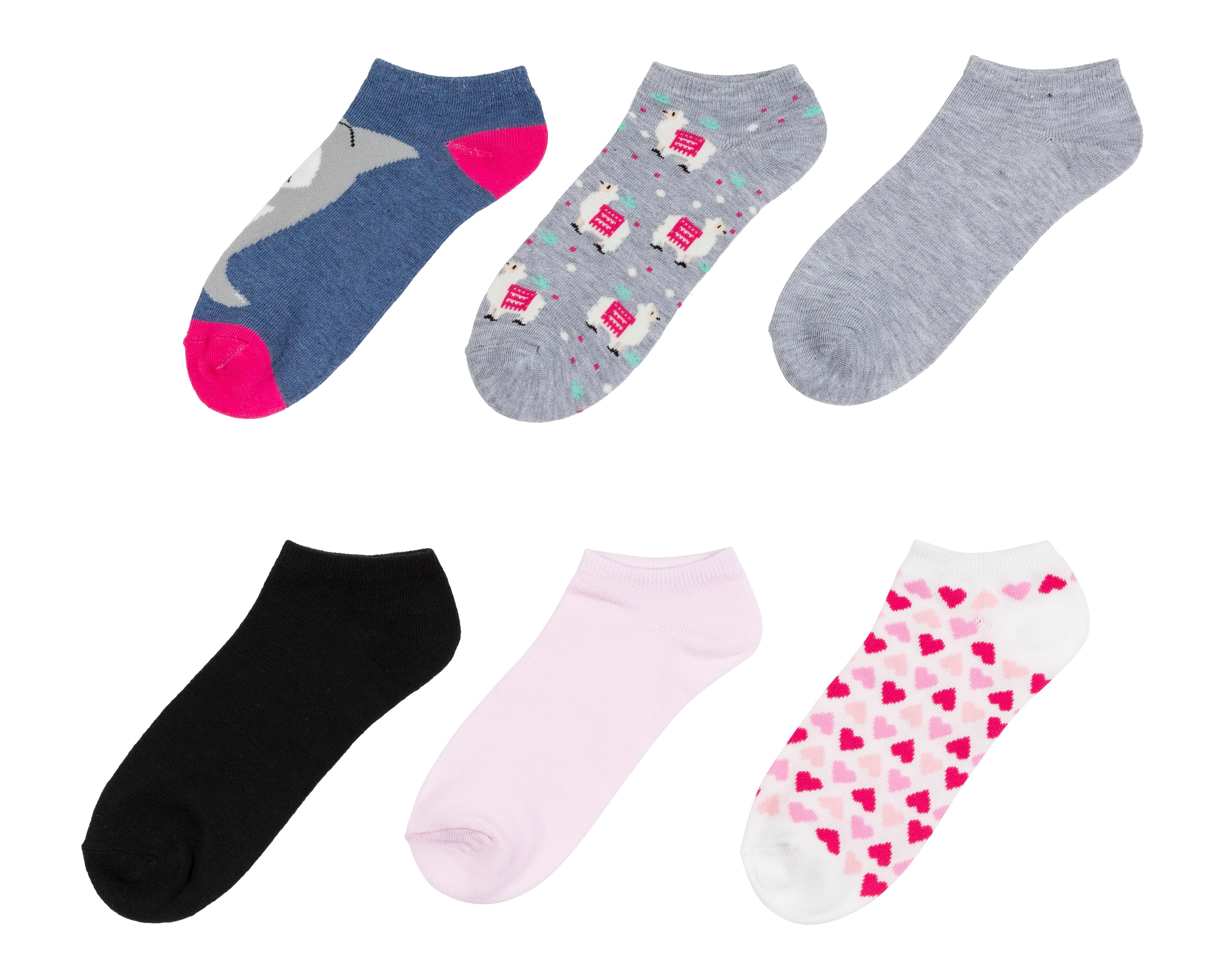 Calcetas Cortas Lovest con Estampados para Mujer 6 Pares