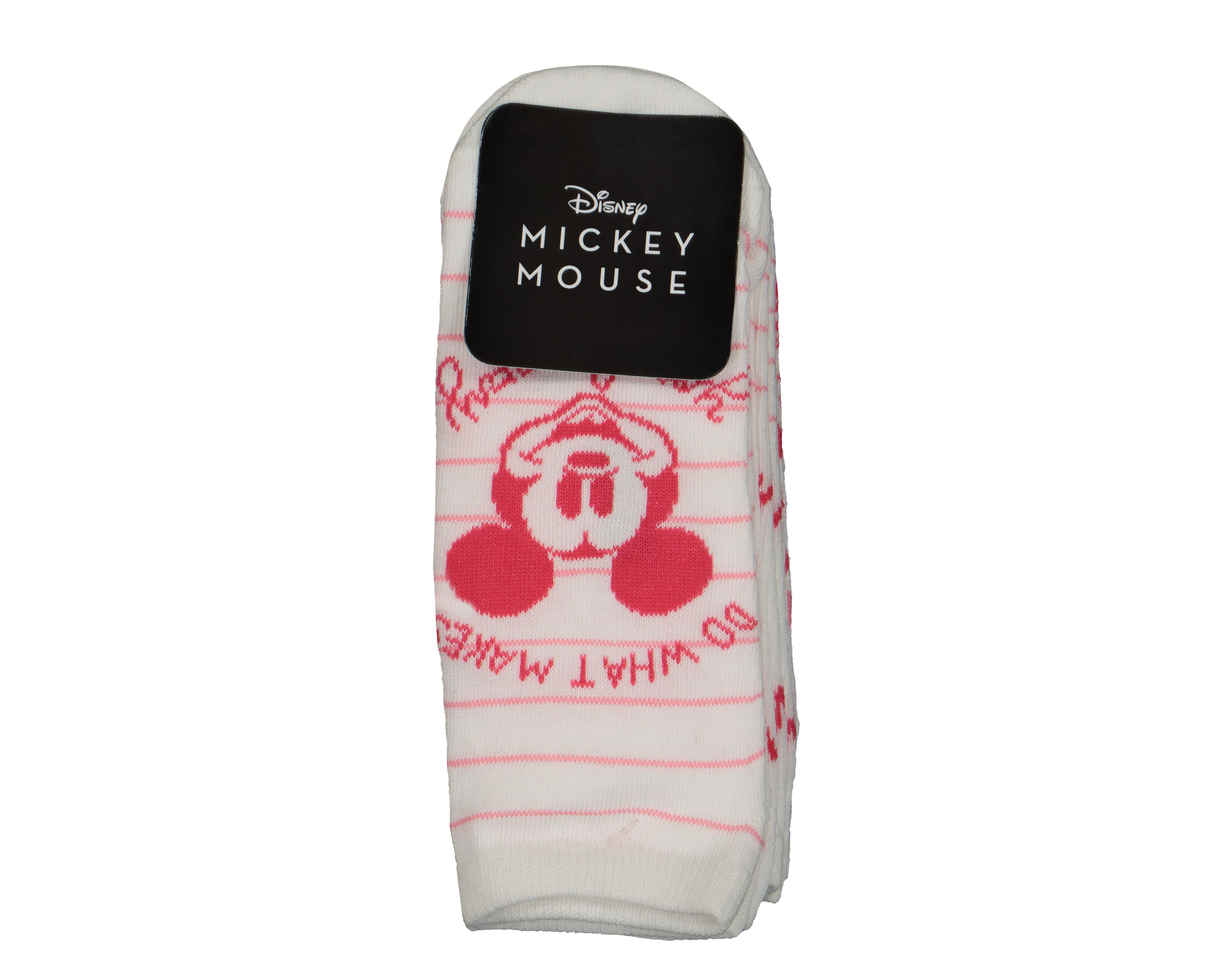 Foto 3 | Calcetas Cortas Disney Mickey Mouse Estampadas para Niña 6 Pares