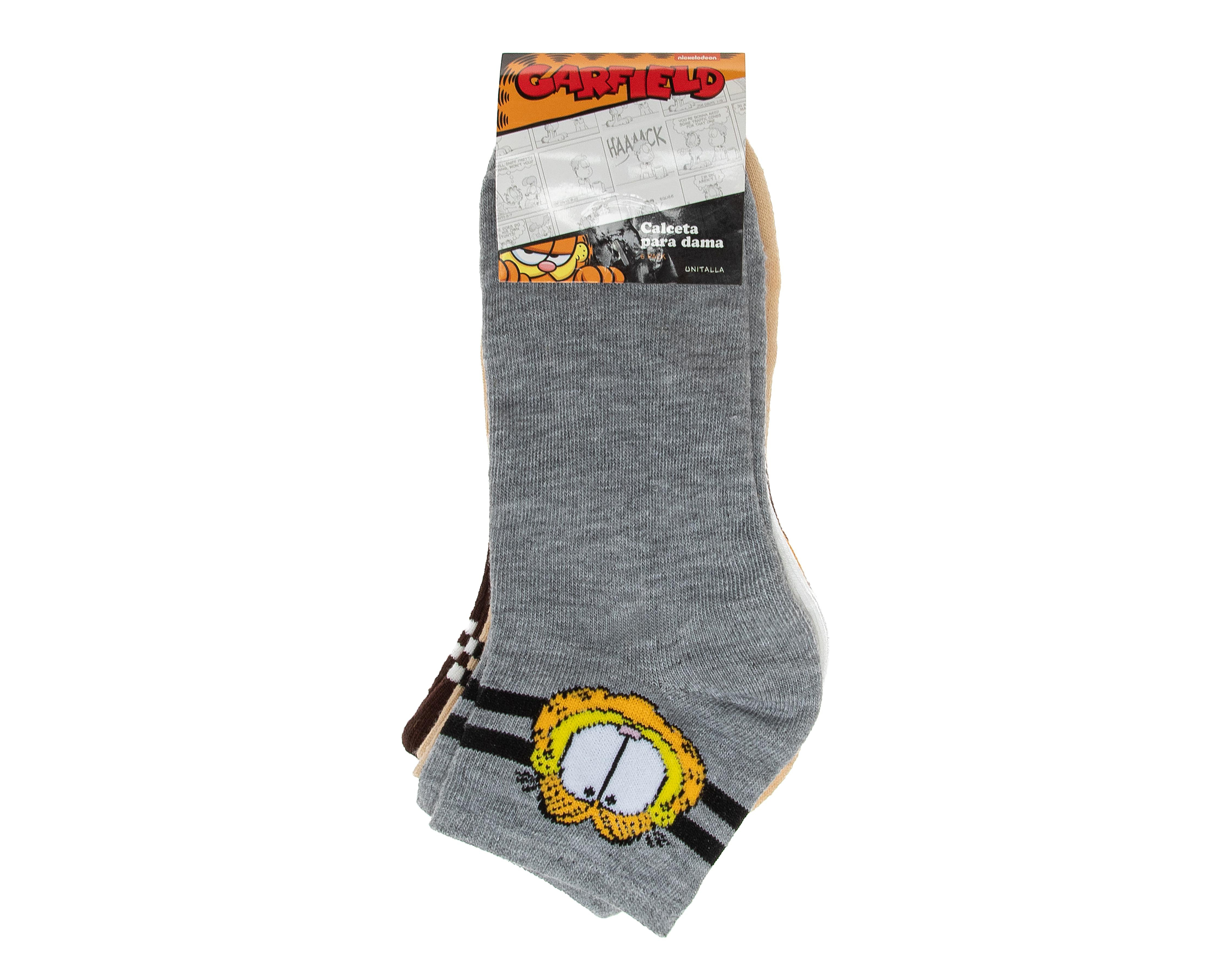 Calcetas Garfield para Mujer 6 Pares