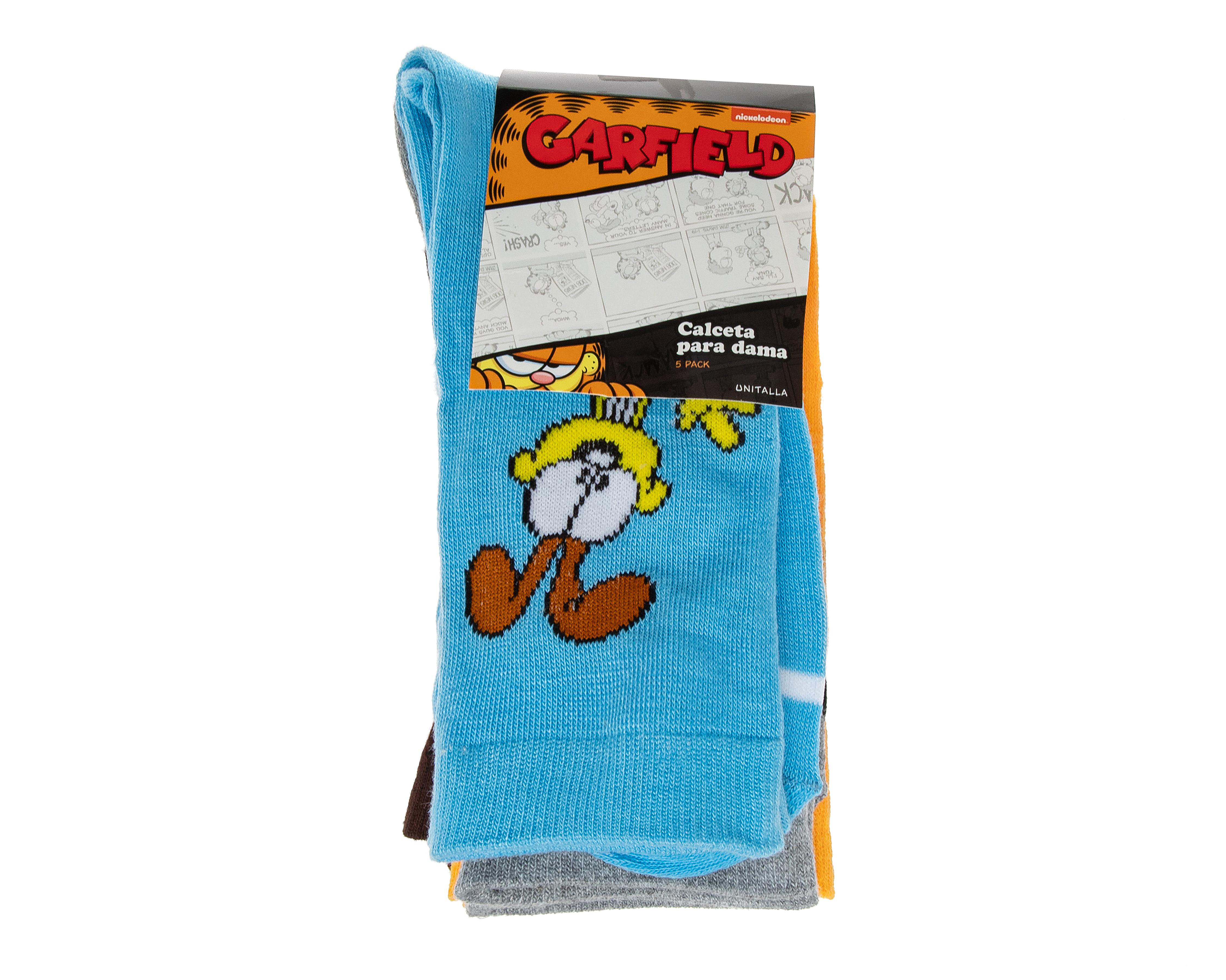 Foto 4 pulgar | Calcetas Garfield para Mujer 5 Pares