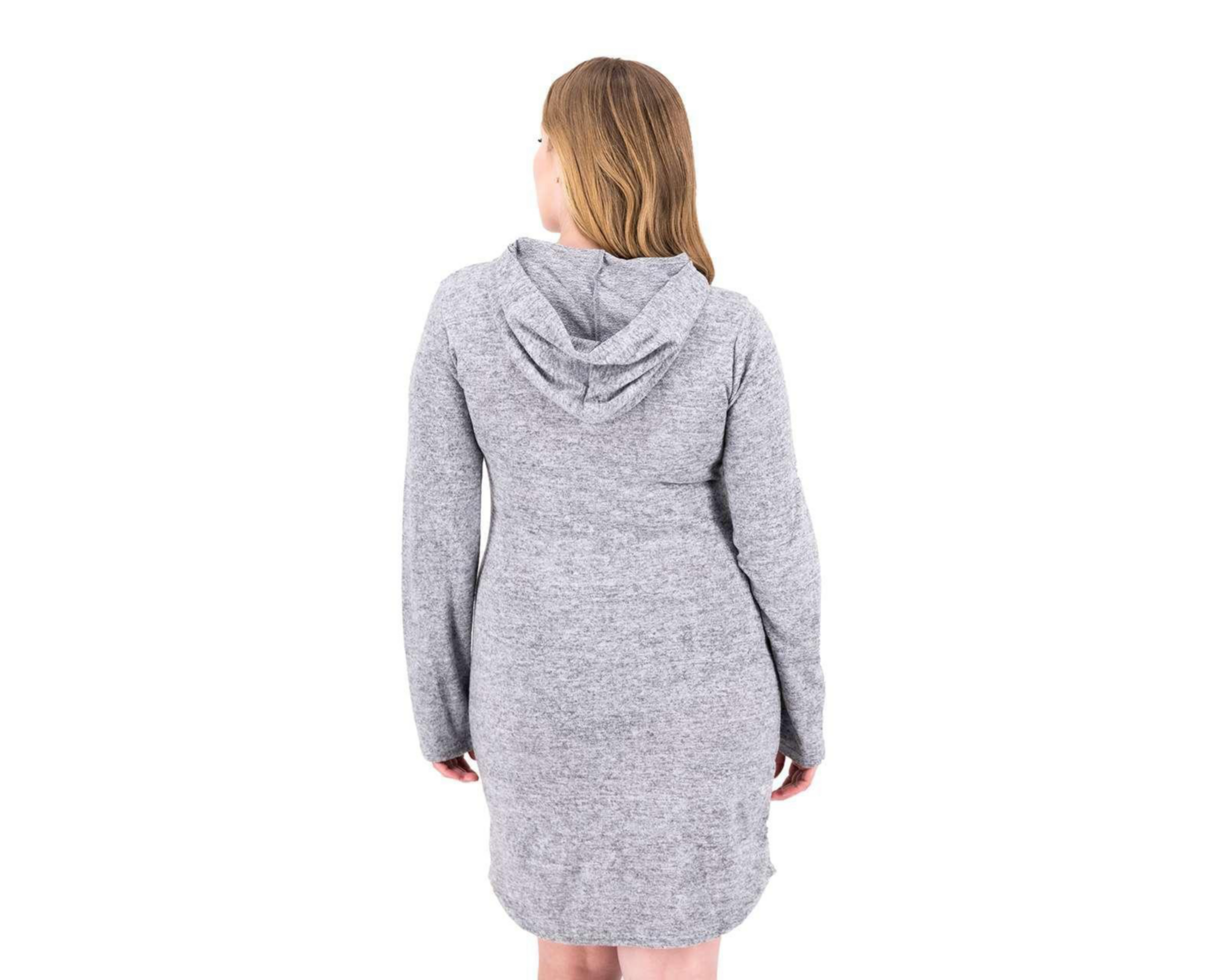 Foto 7 pulgar | Vestido Refill con Manga Larga y Capucha Gris