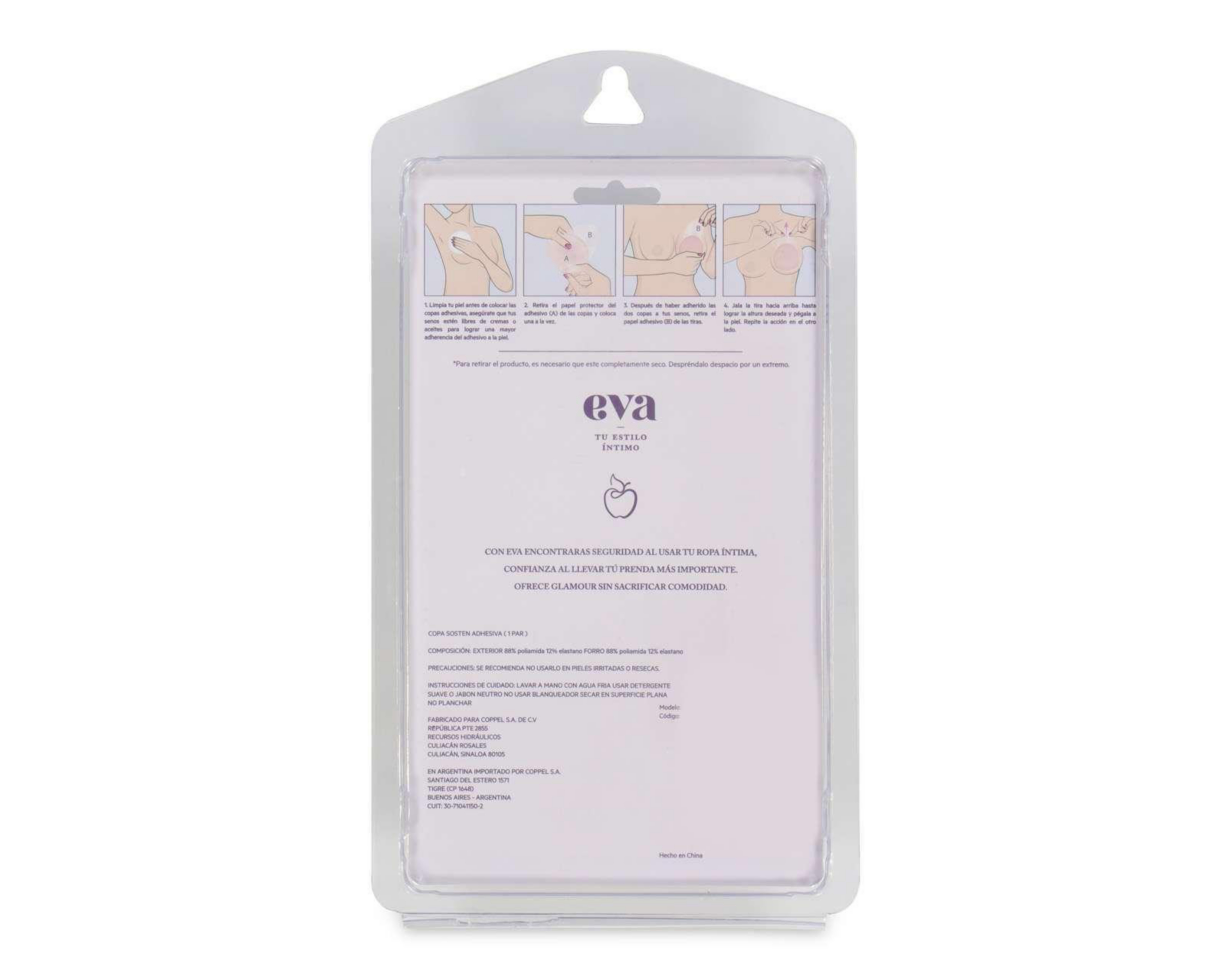 Foto 3 | Copas Adhesivas de Tela Eva Tu Estilo Íntimo