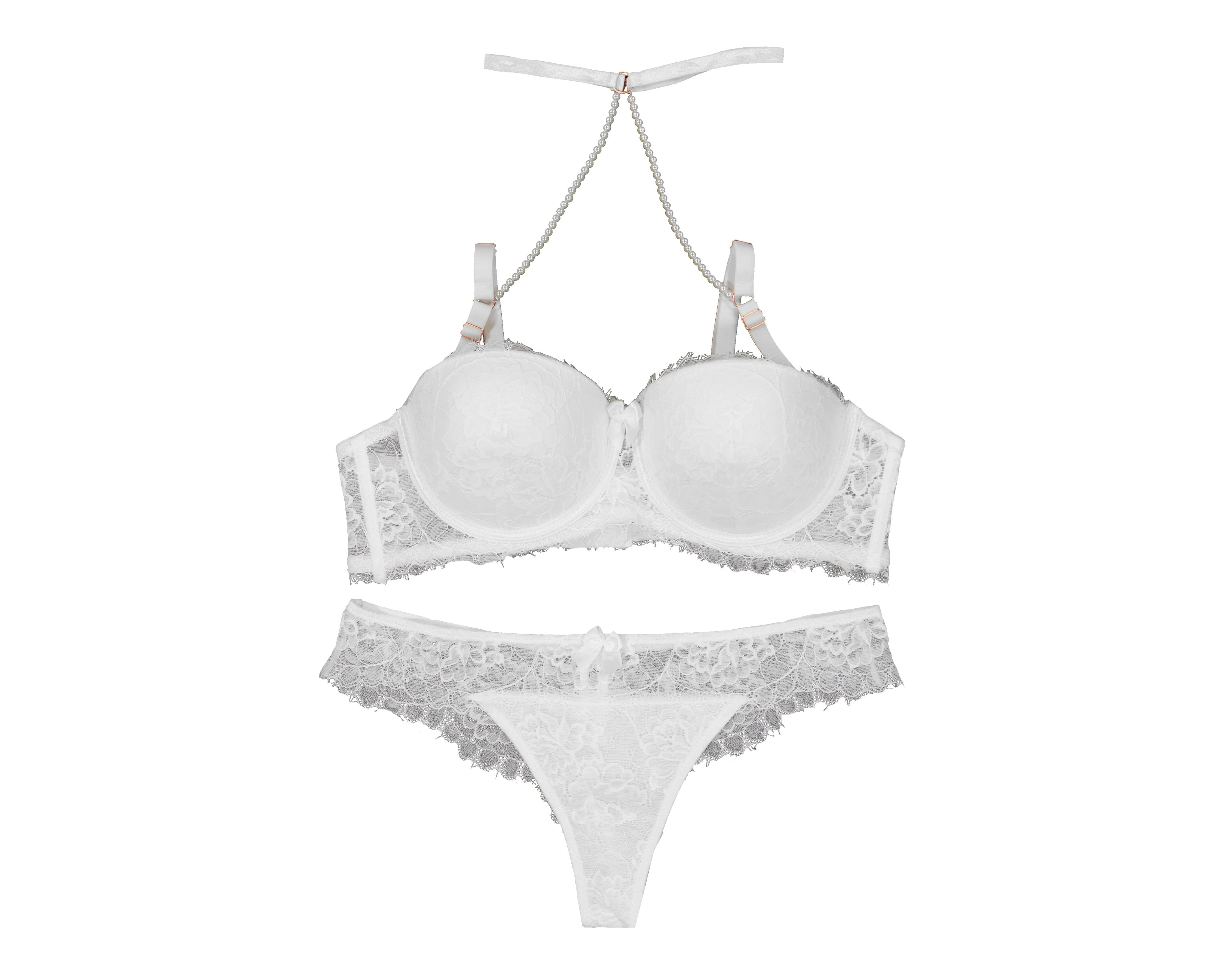 Coordinado de Encaje Media Copa con Collar Carnival para Mujer