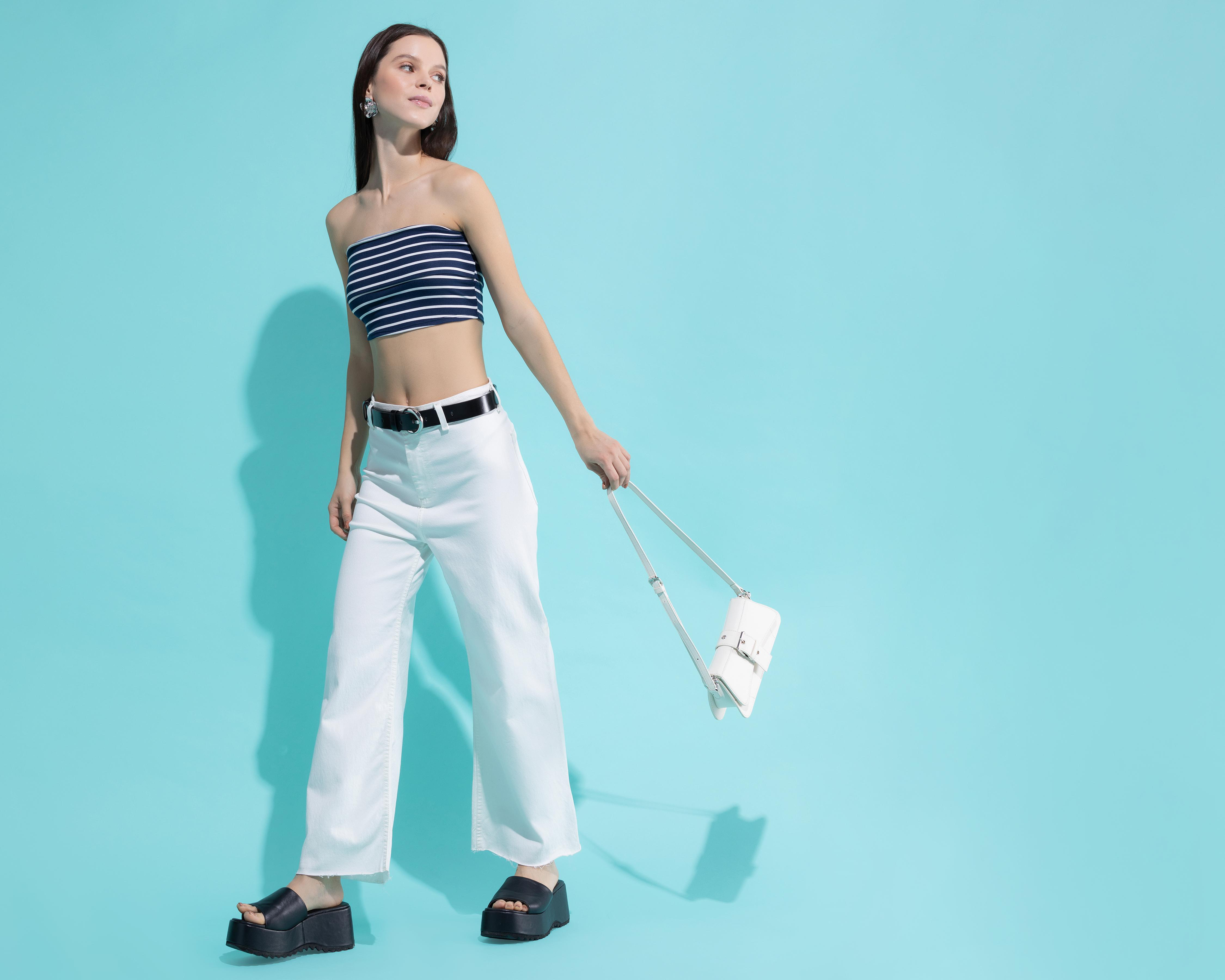 Foto 1 | Top Thinner Strapless a Rayas