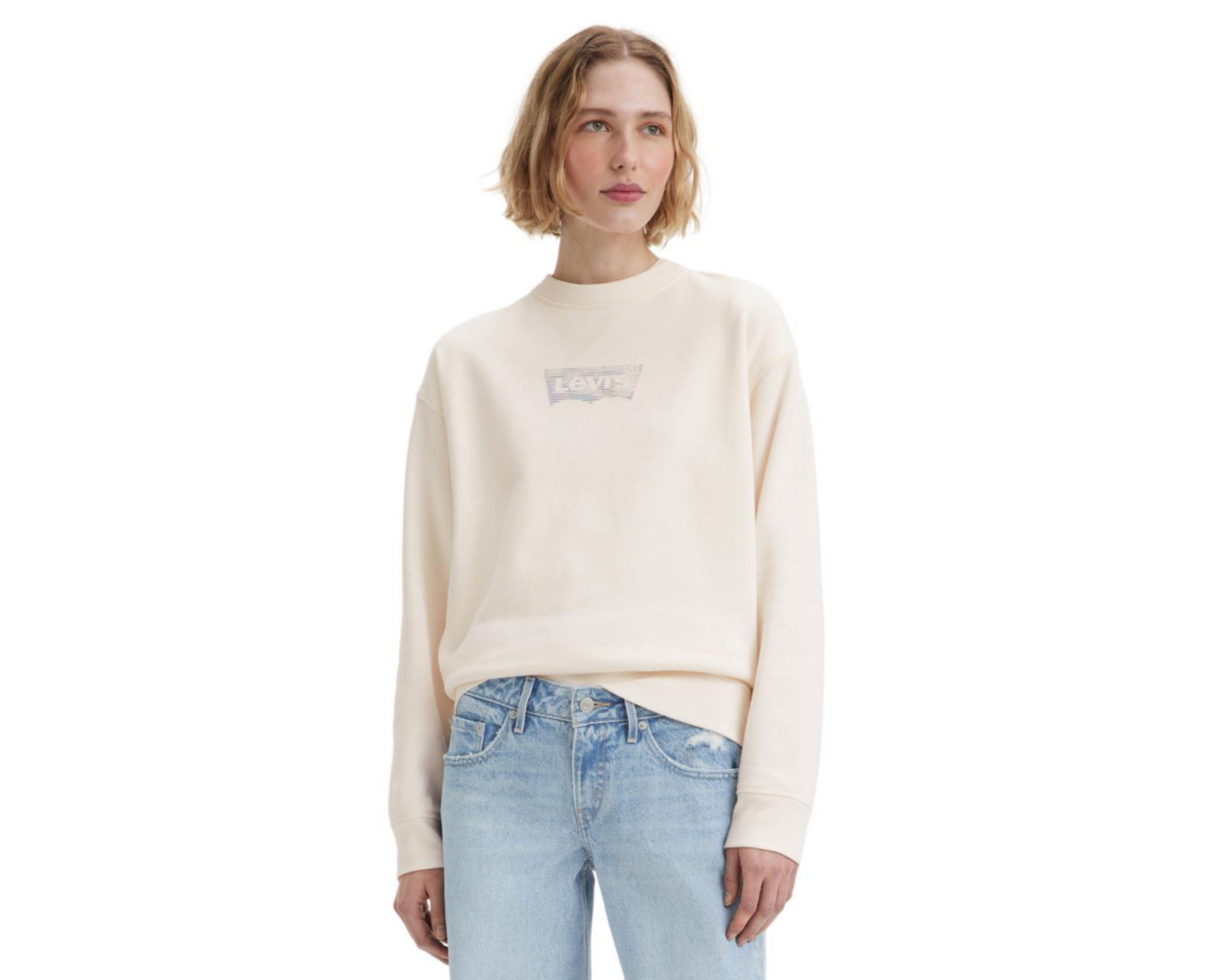 Foto 1 | Sudadera Levi's Beige Cuello Redondo