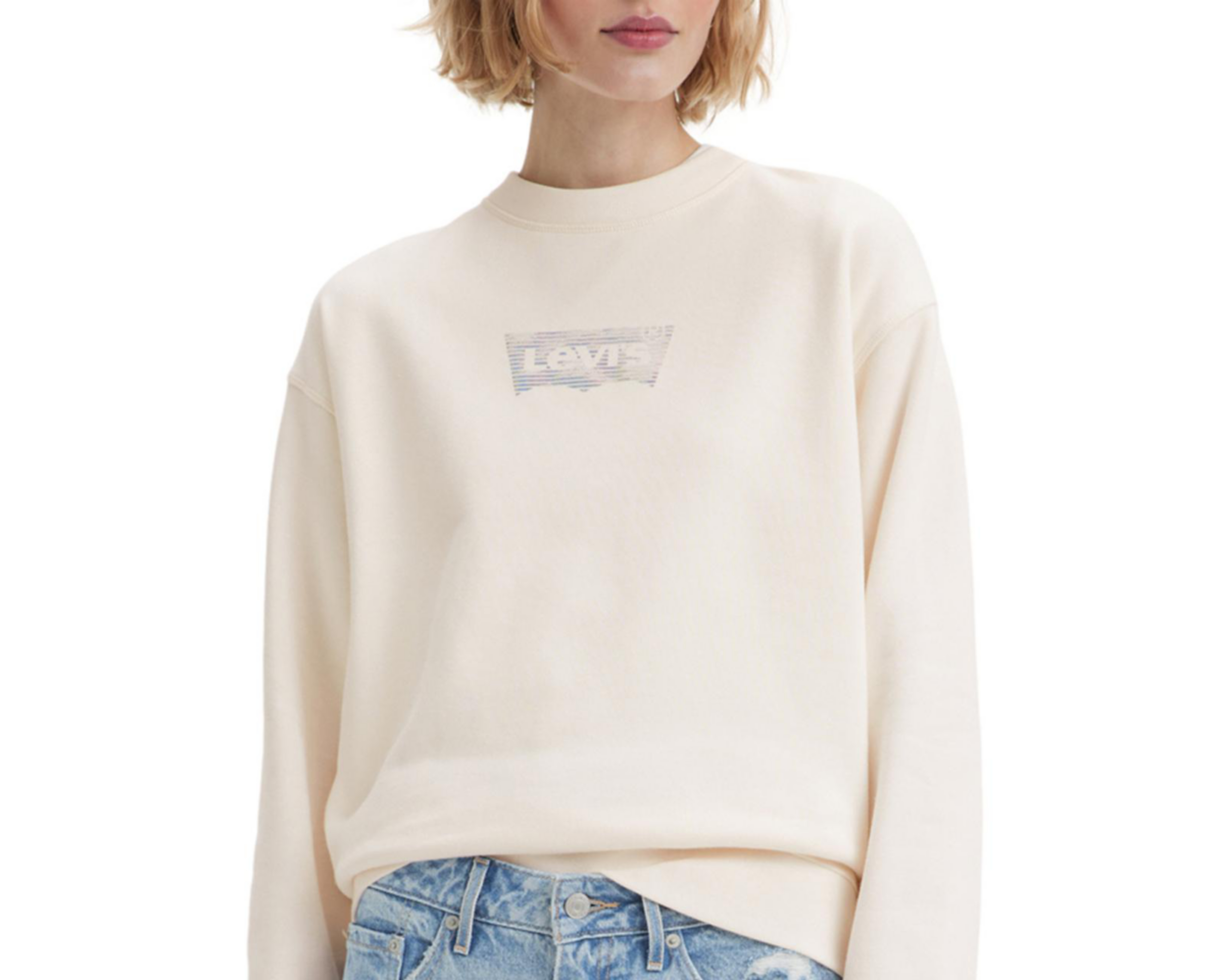 Foto 4 pulgar | Sudadera Levi's Beige Cuello Redondo