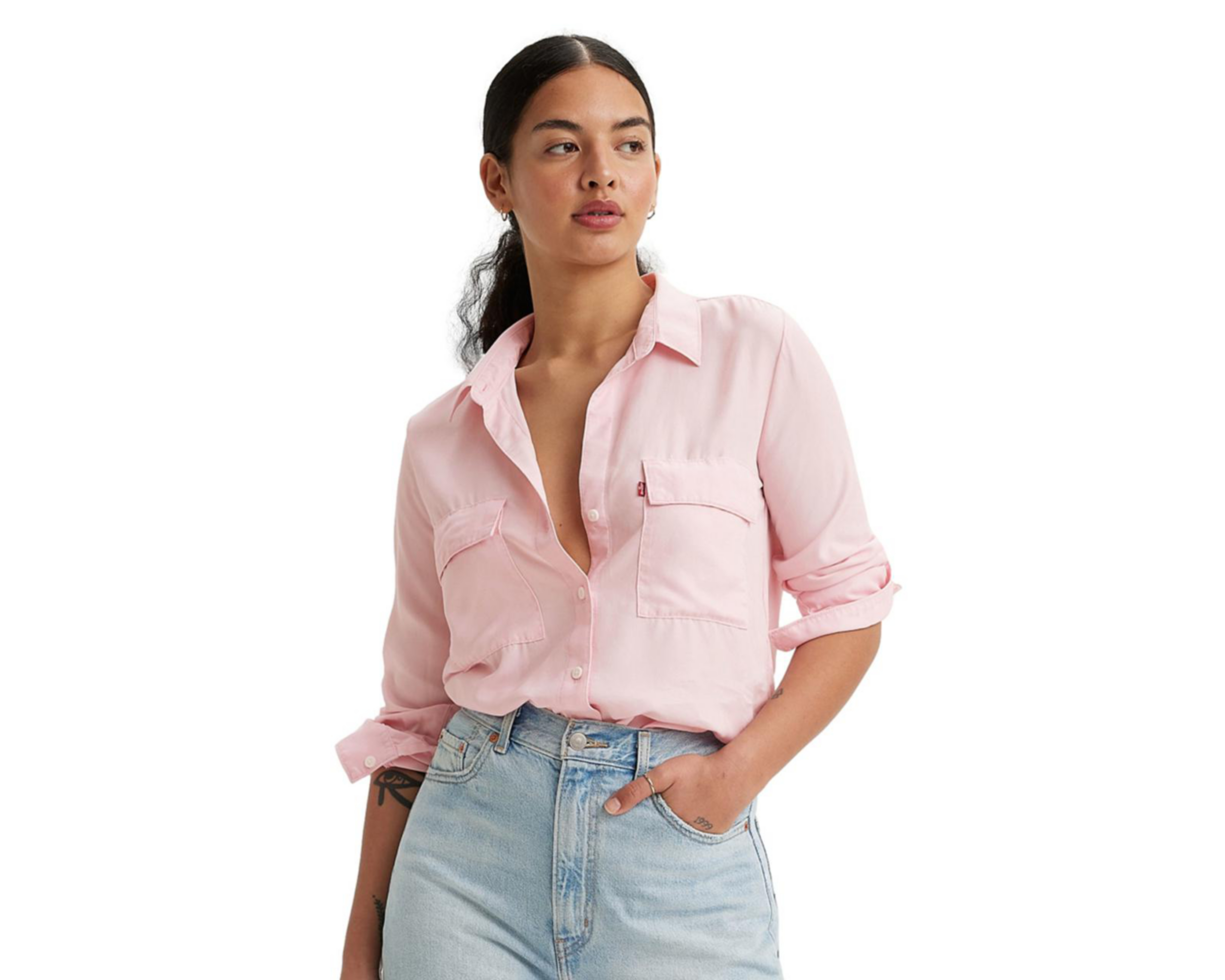 Camisa Levi's Rosa Manga Larga Ajustable $1,050