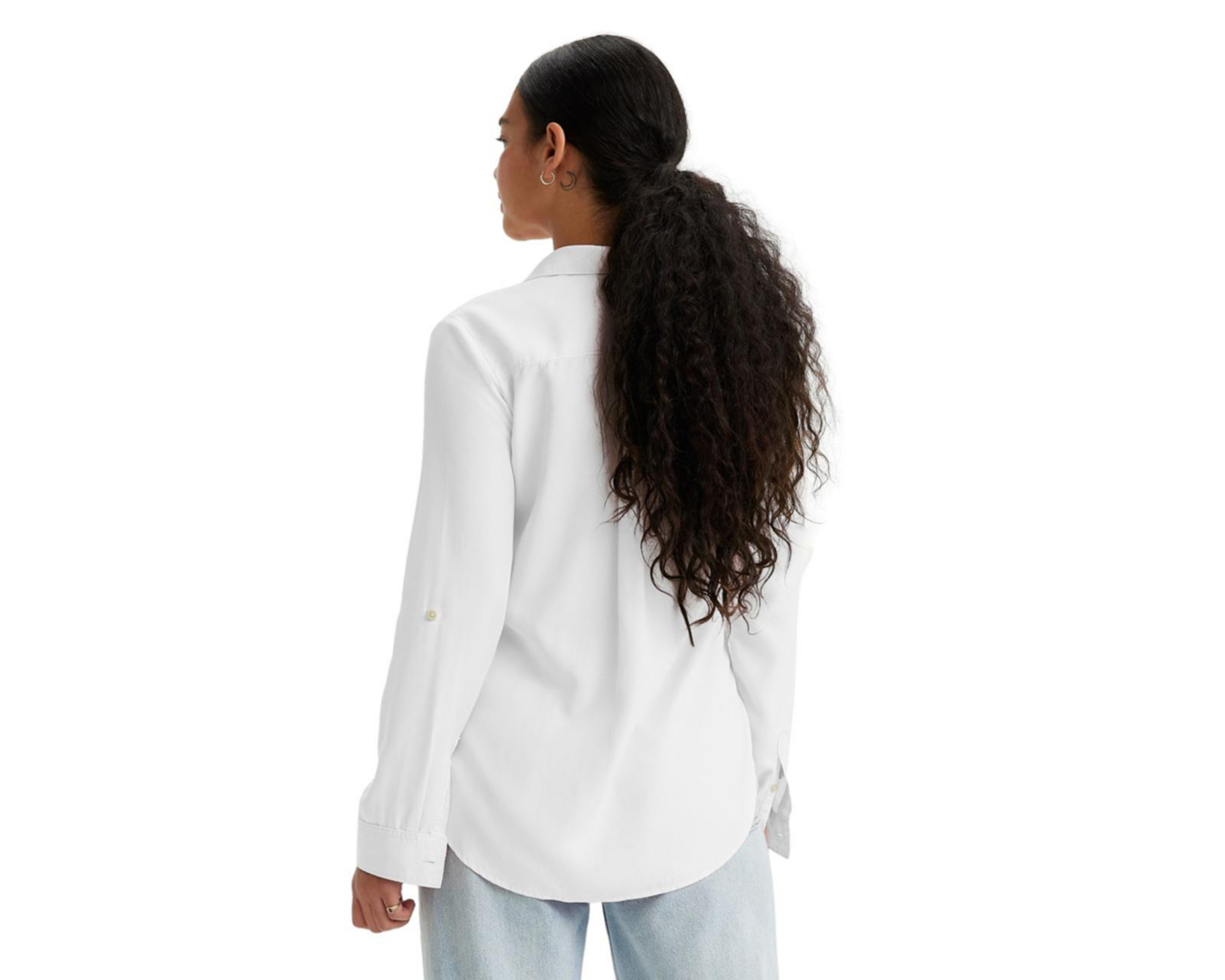 Foto 2 | Camisa Levi's Blanca Manga Larga Ajustable