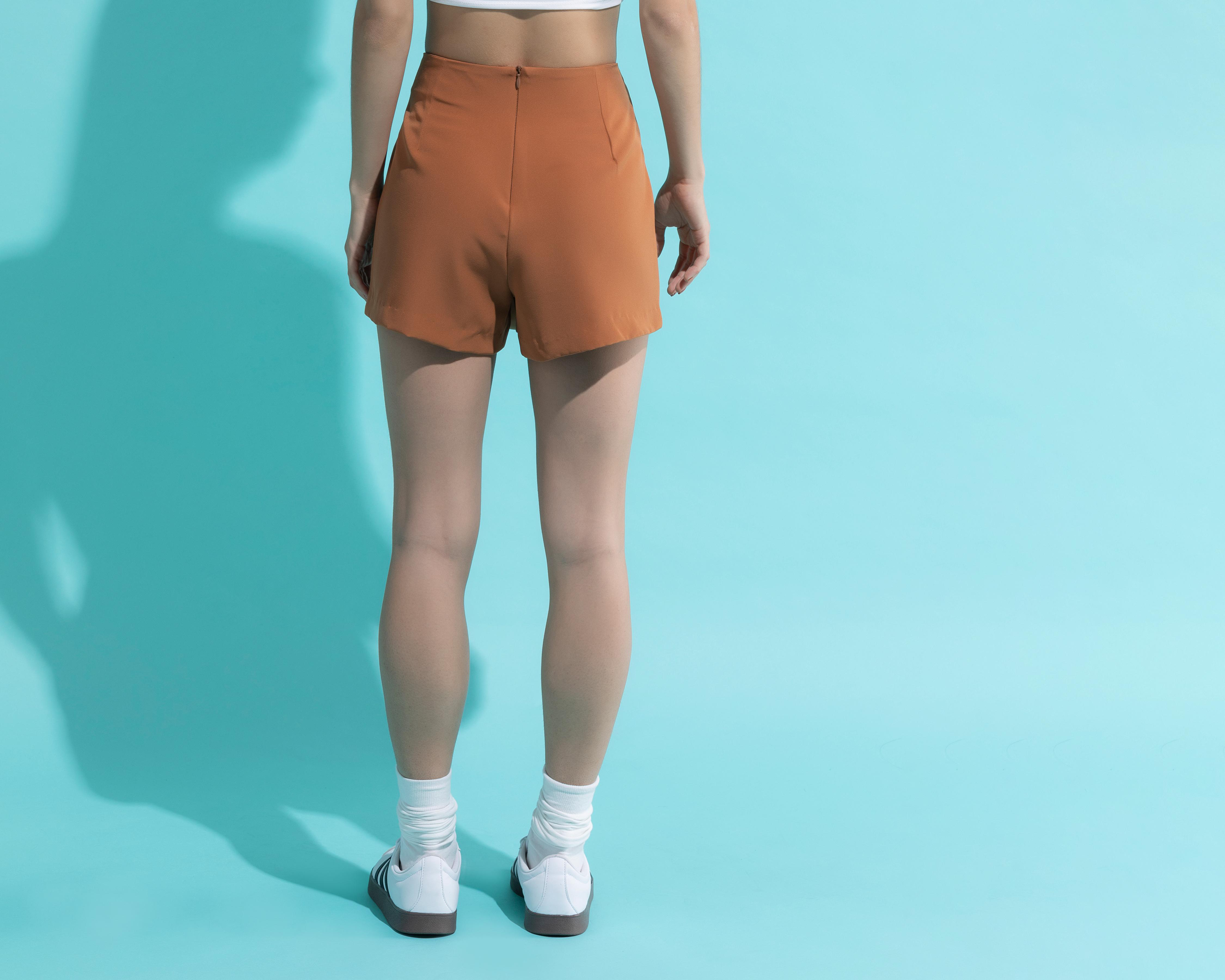Foto 4 pulgar | Short Falda Thinner Café