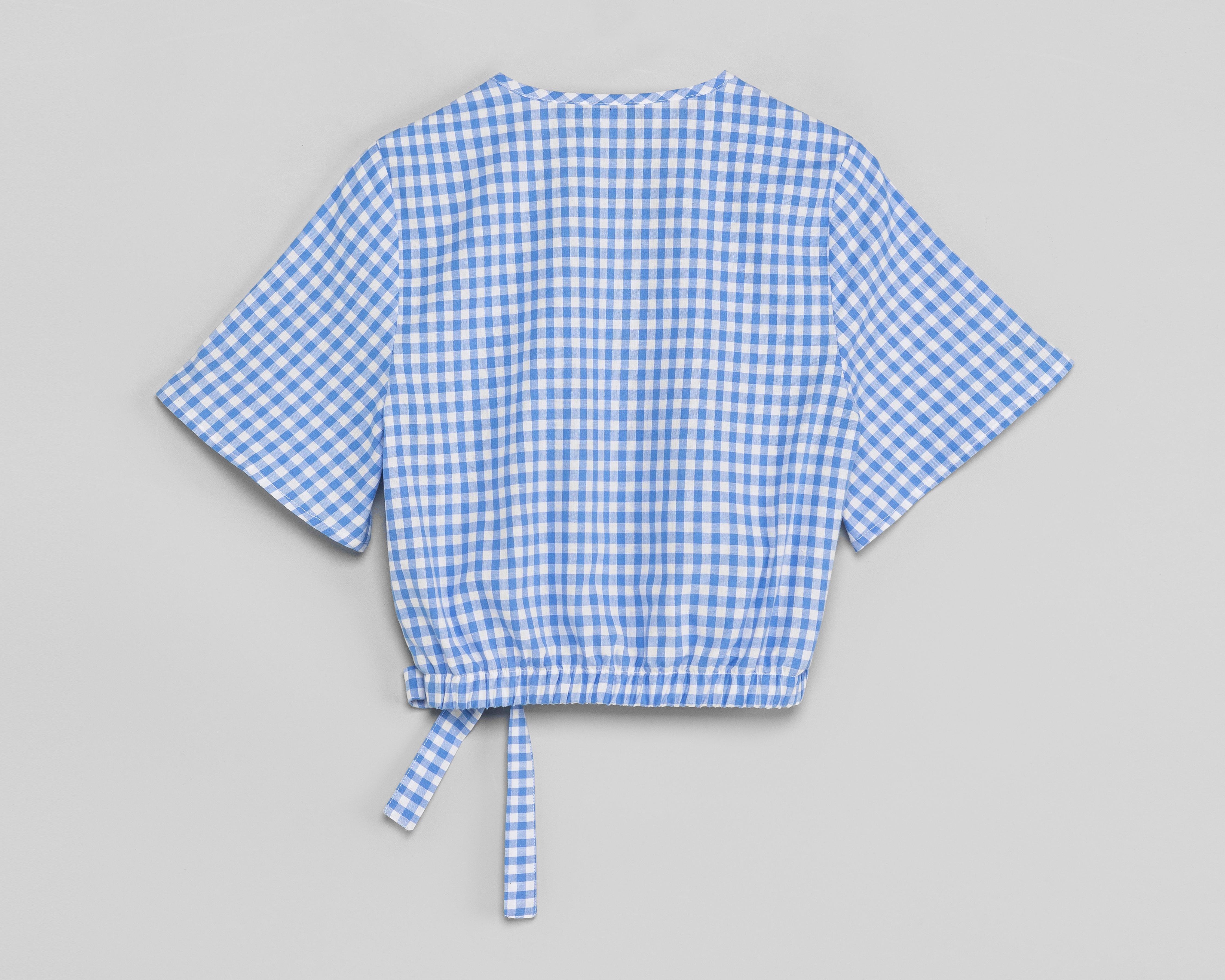 Foto 3 | Blusa Thinner Manga Corta Escote Cruzado Coquette