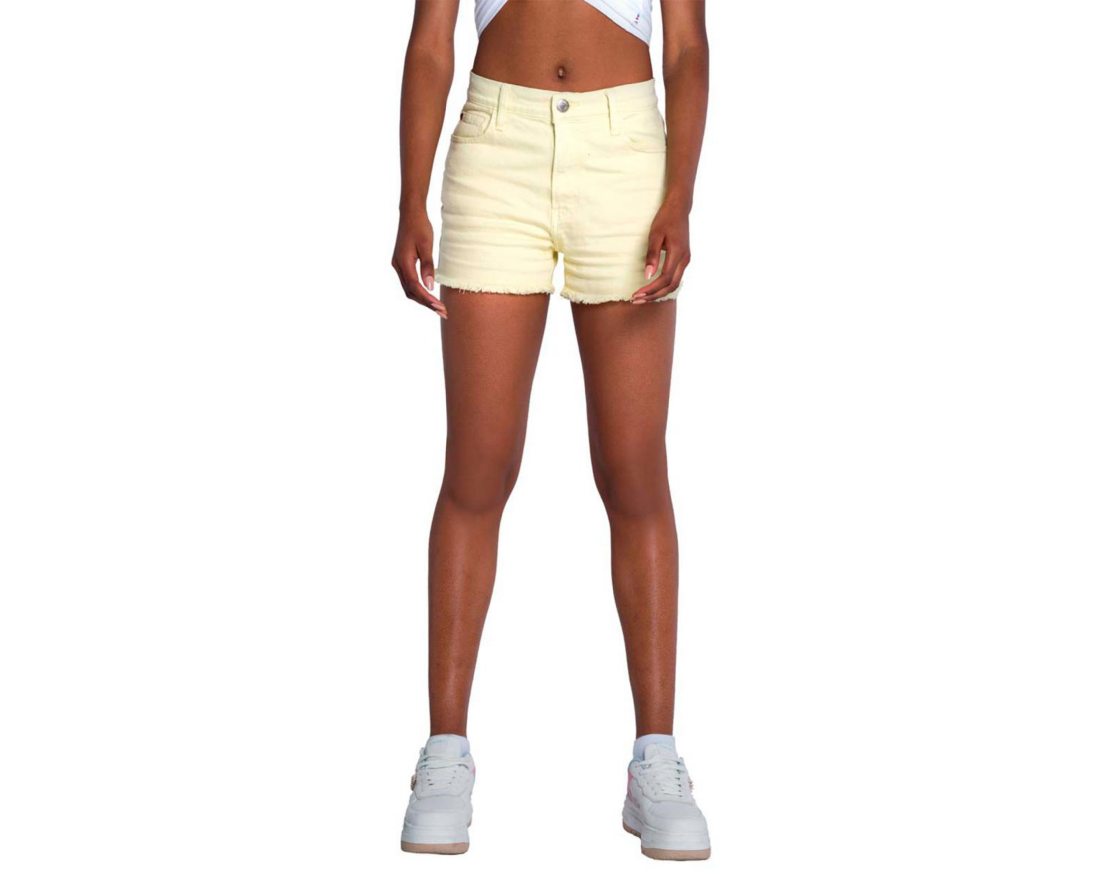 Foto 2 pulgar | Short Oggi Amarillo para Mujer