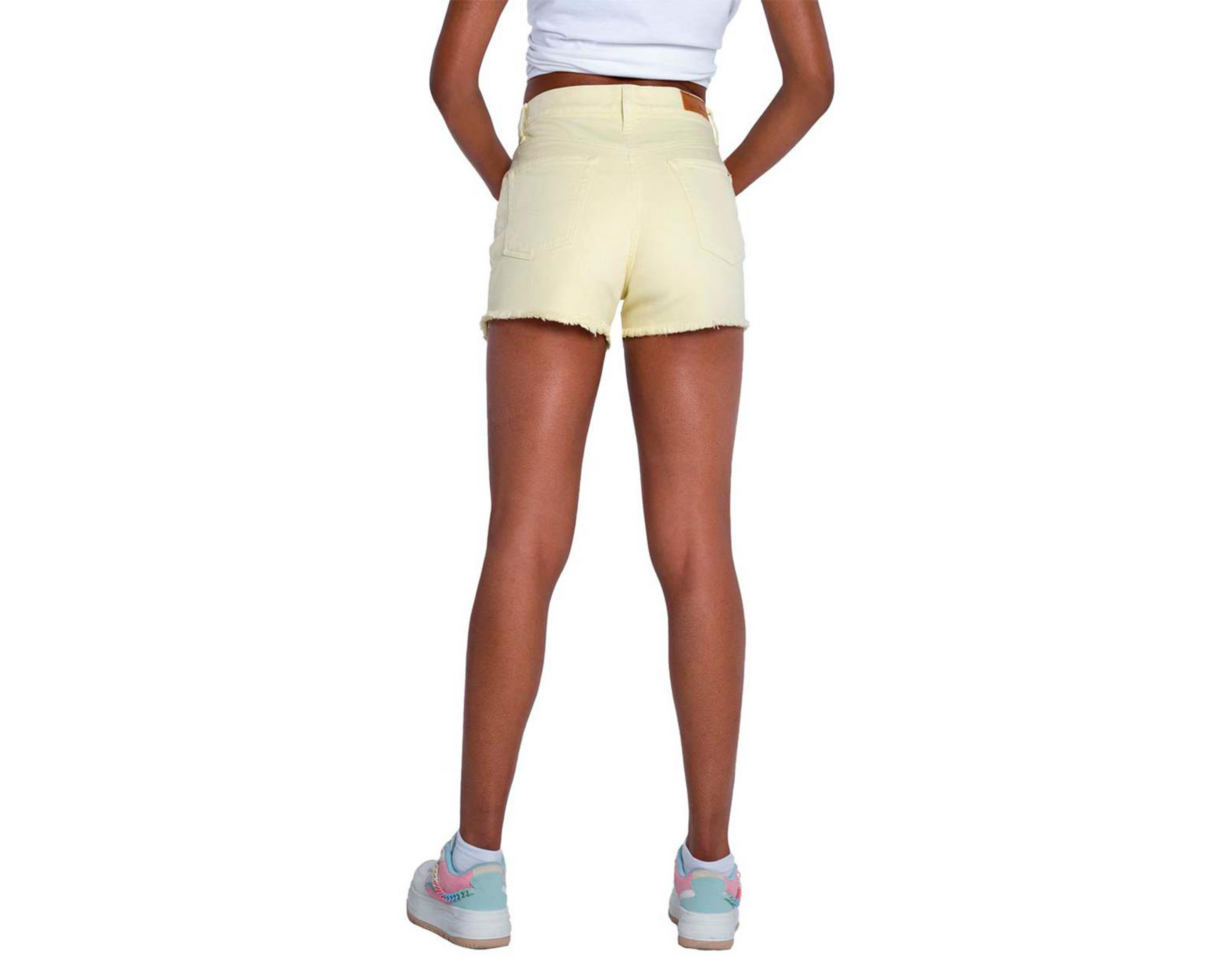 Foto 4 pulgar | Short Oggi Amarillo para Mujer