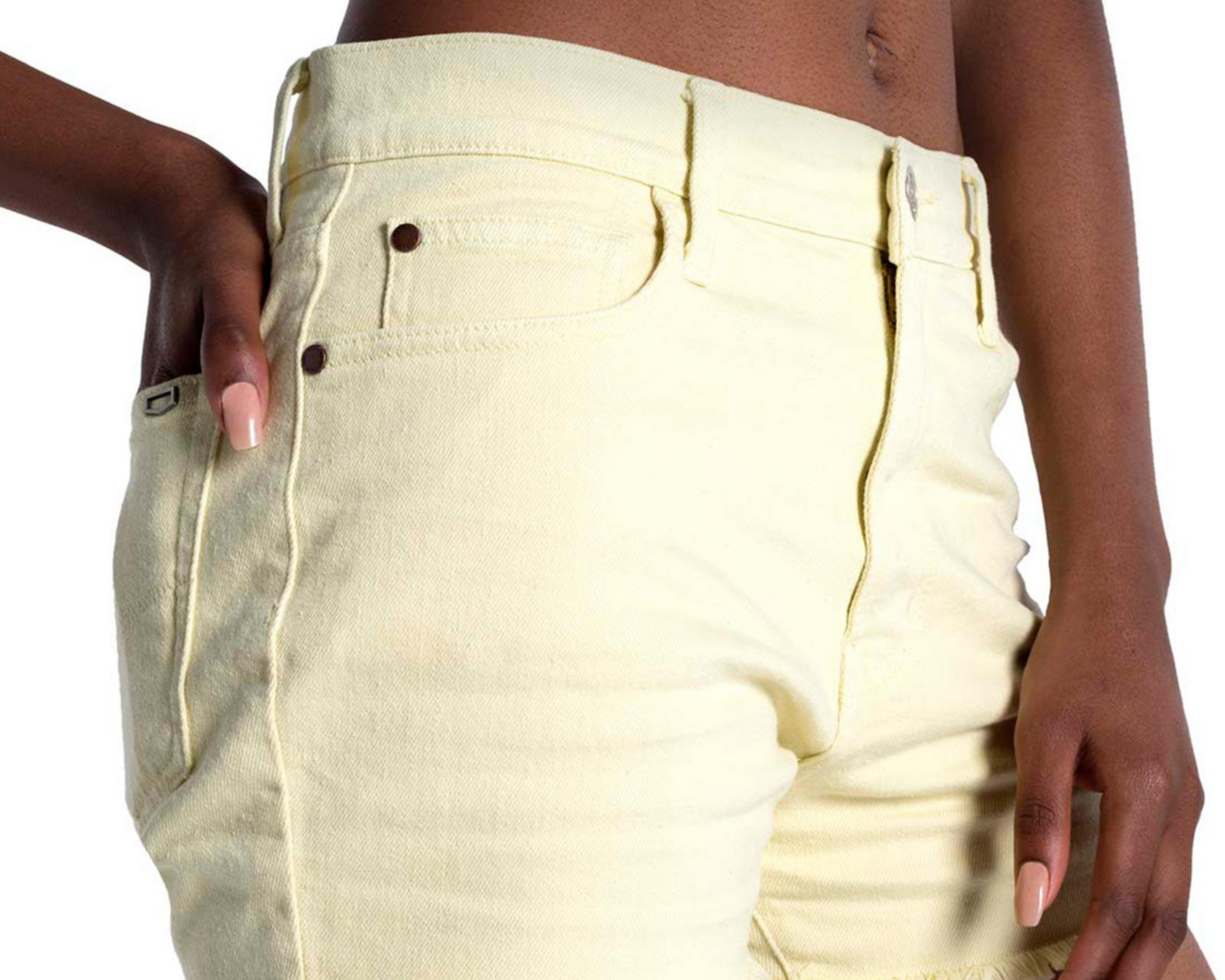 Foto 5 pulgar | Short Oggi Amarillo para Mujer
