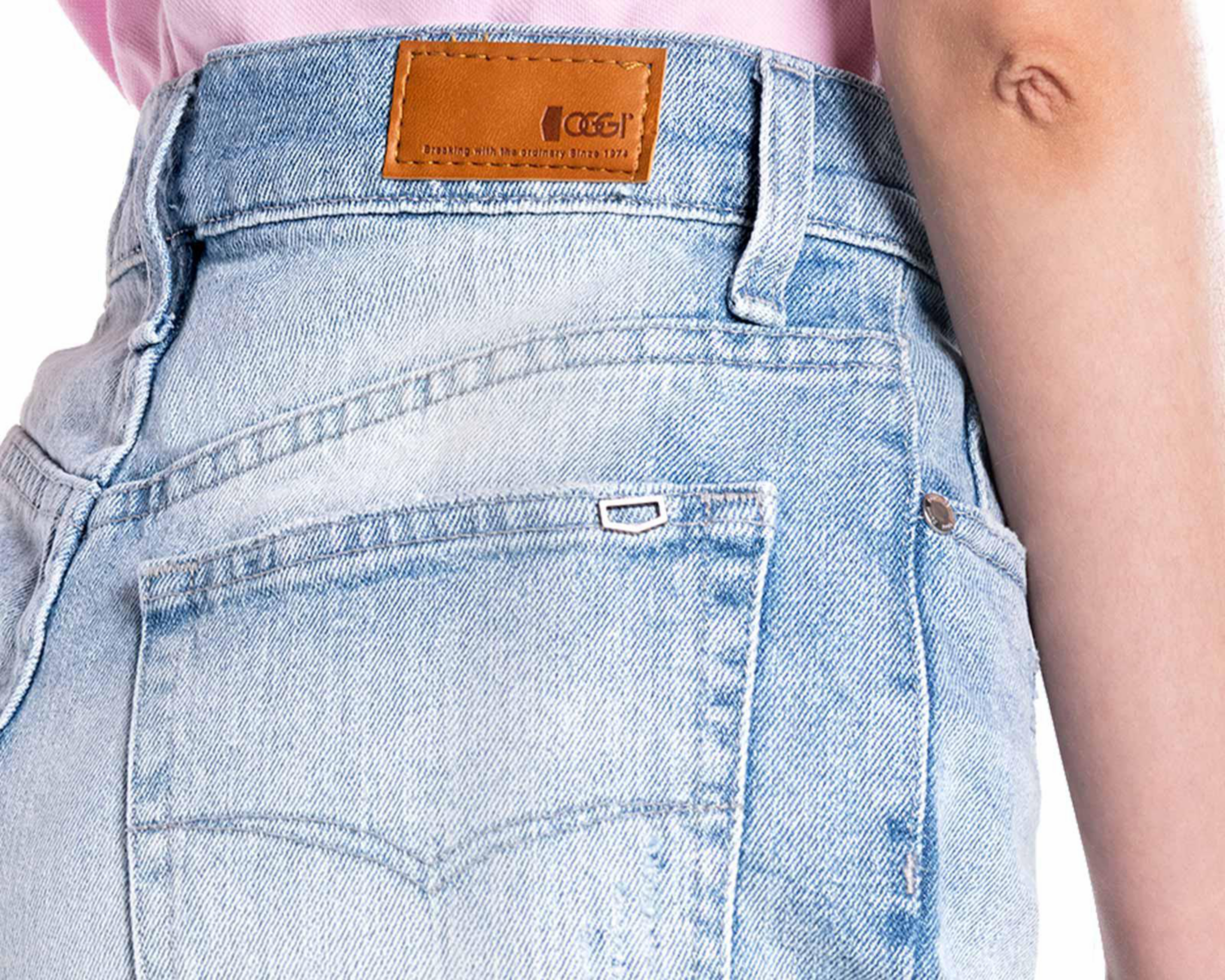 Foto 6 pulgar | Short Oggi Deslavado para Mujer