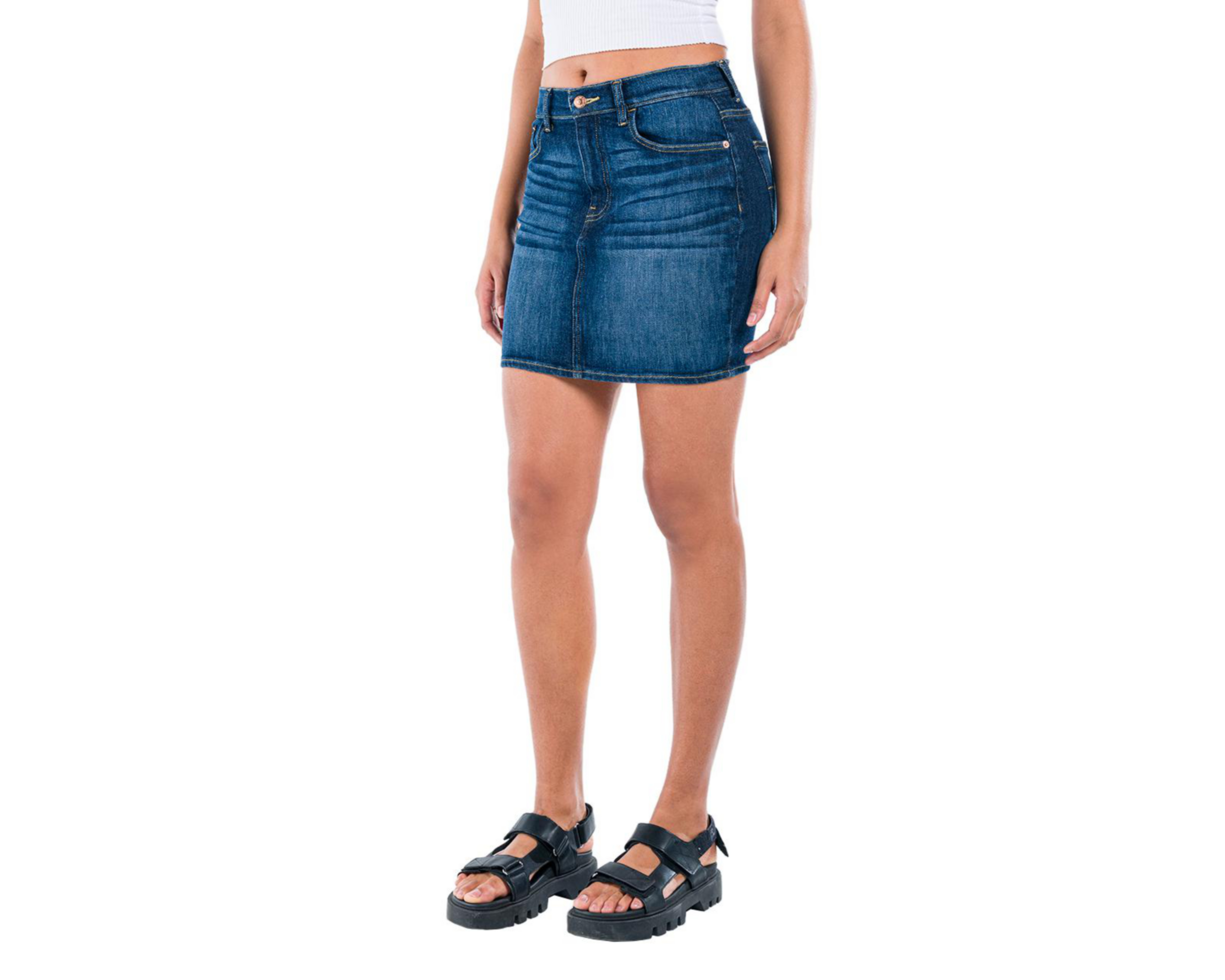 Foto 3 pulgar | Falda Corta Oggi Azul para Mujer