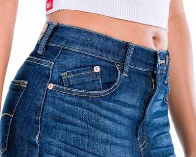 Foto 4 | Falda Corta Oggi Azul para Mujer