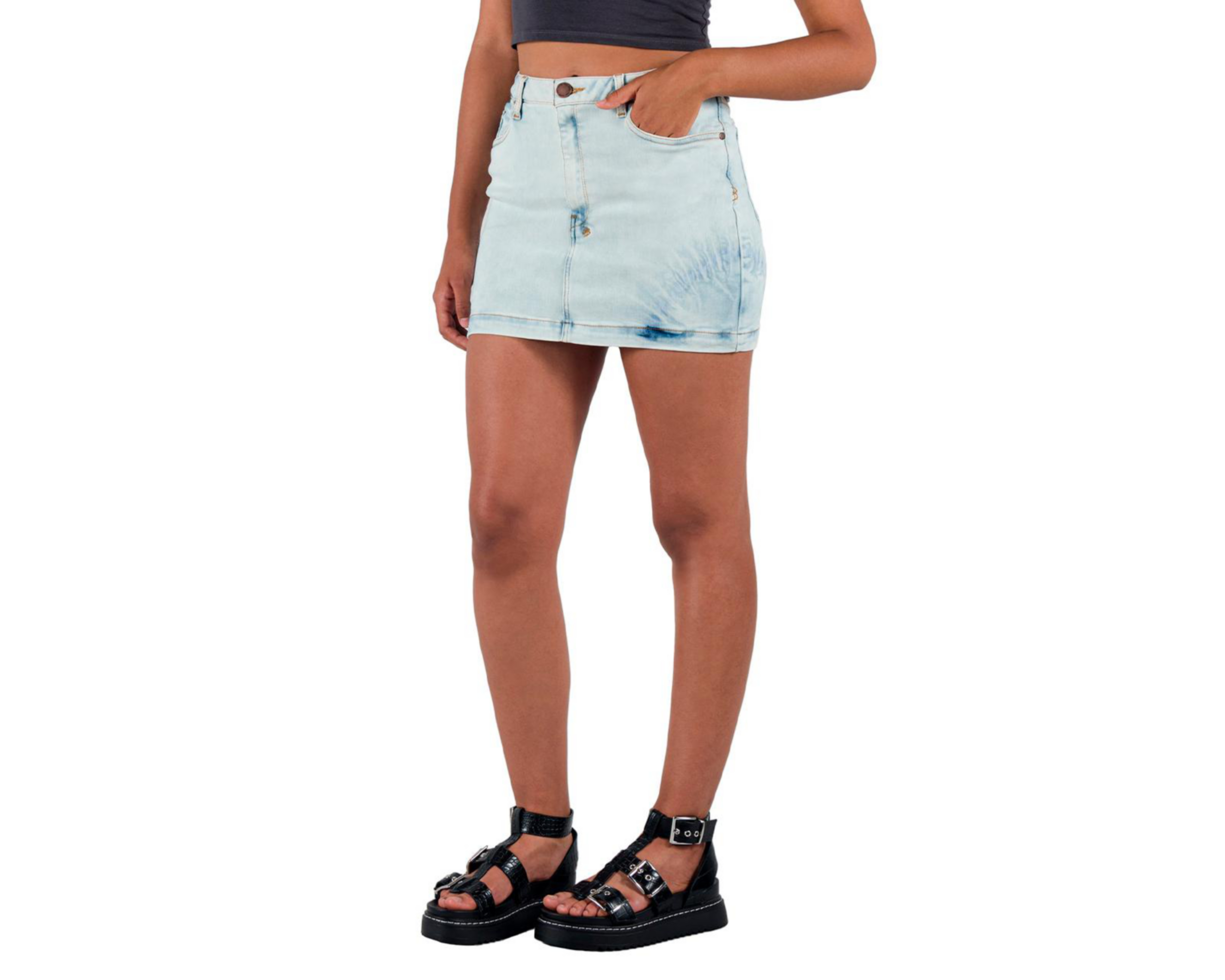 Foto 3 pulgar | Falda Corta Oggi Azul para Mujer