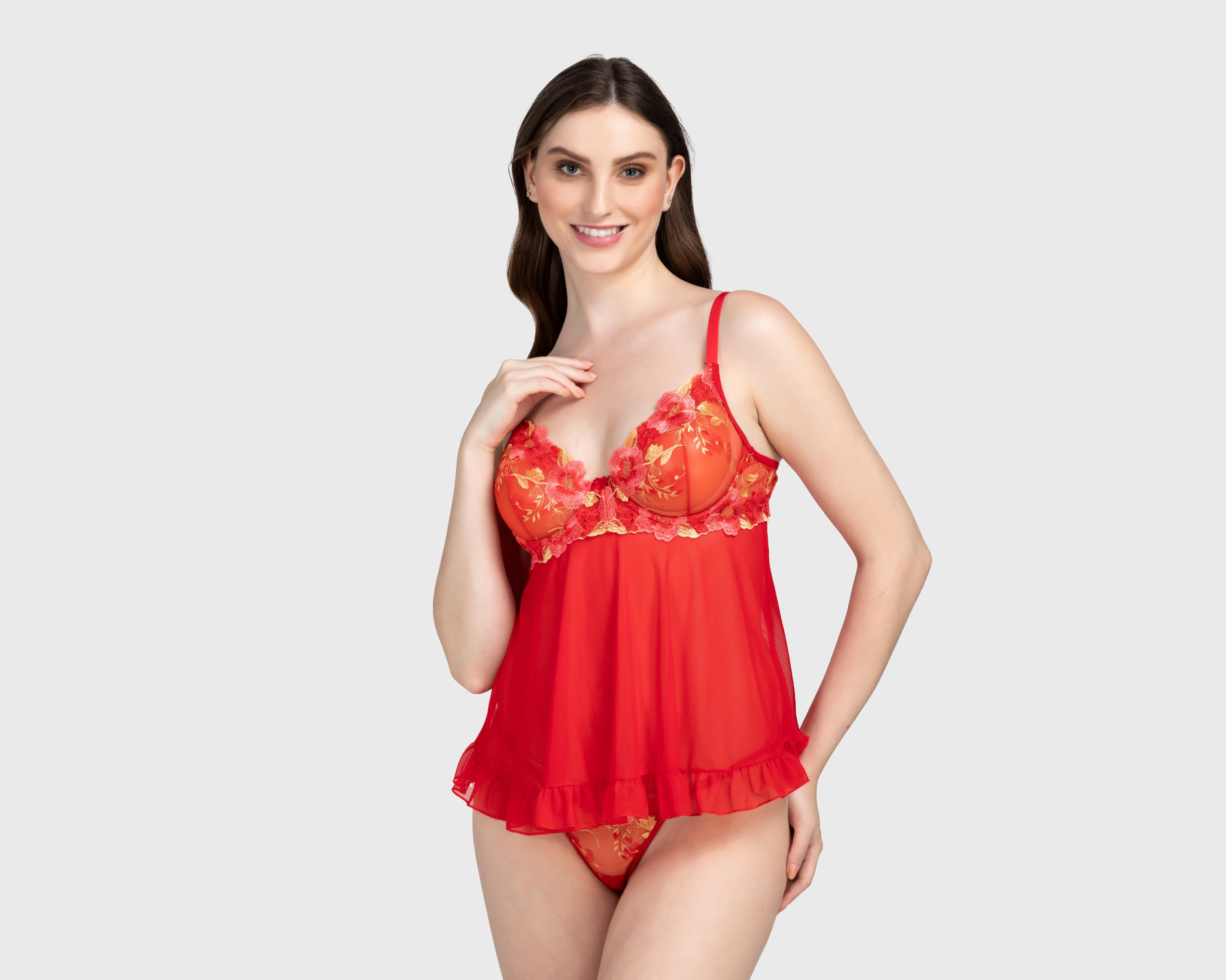 Baby Doll Bony con Encaje para Mujer