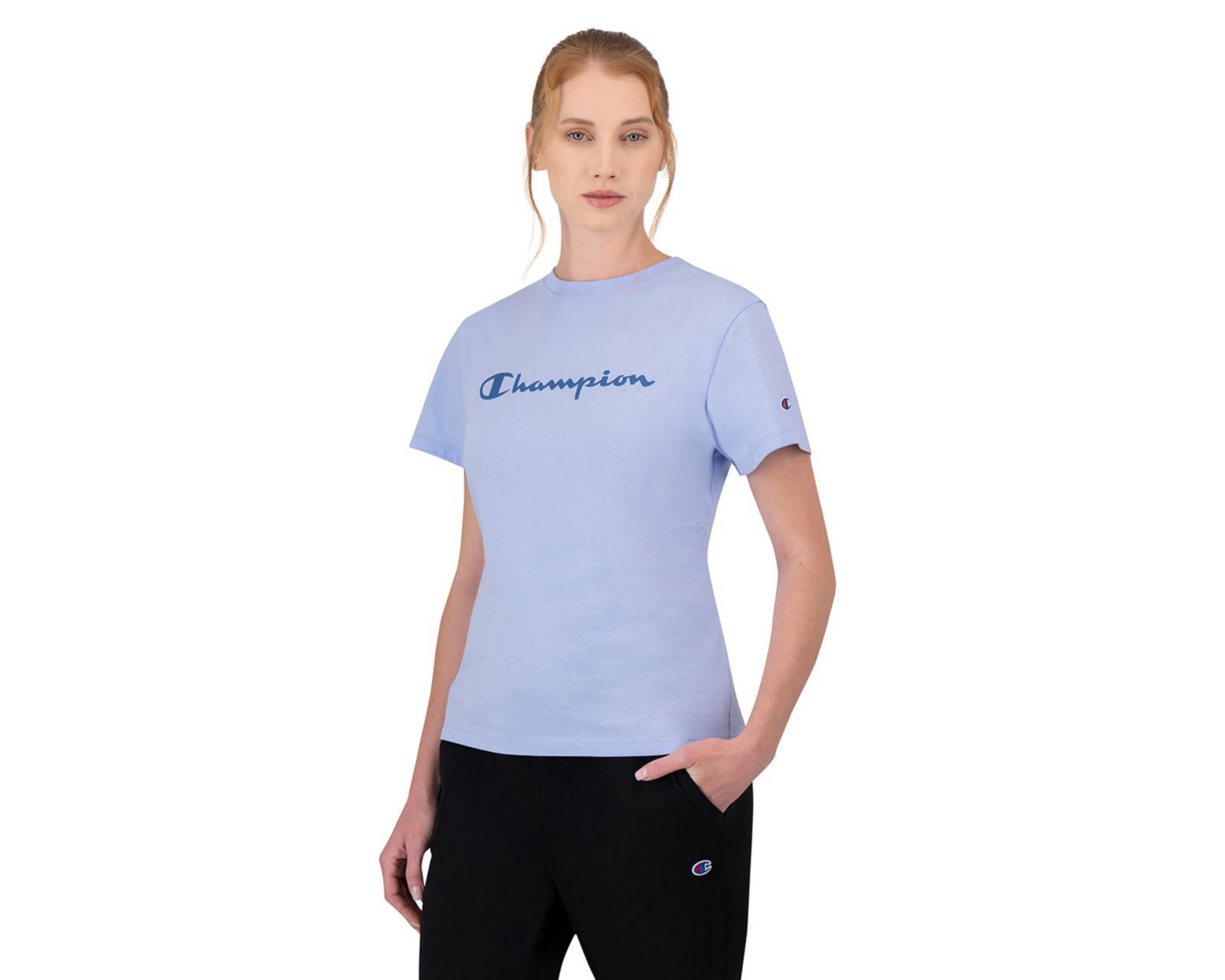 Foto 2 pulgar | Playera Deportiva Champion Script para Mujer