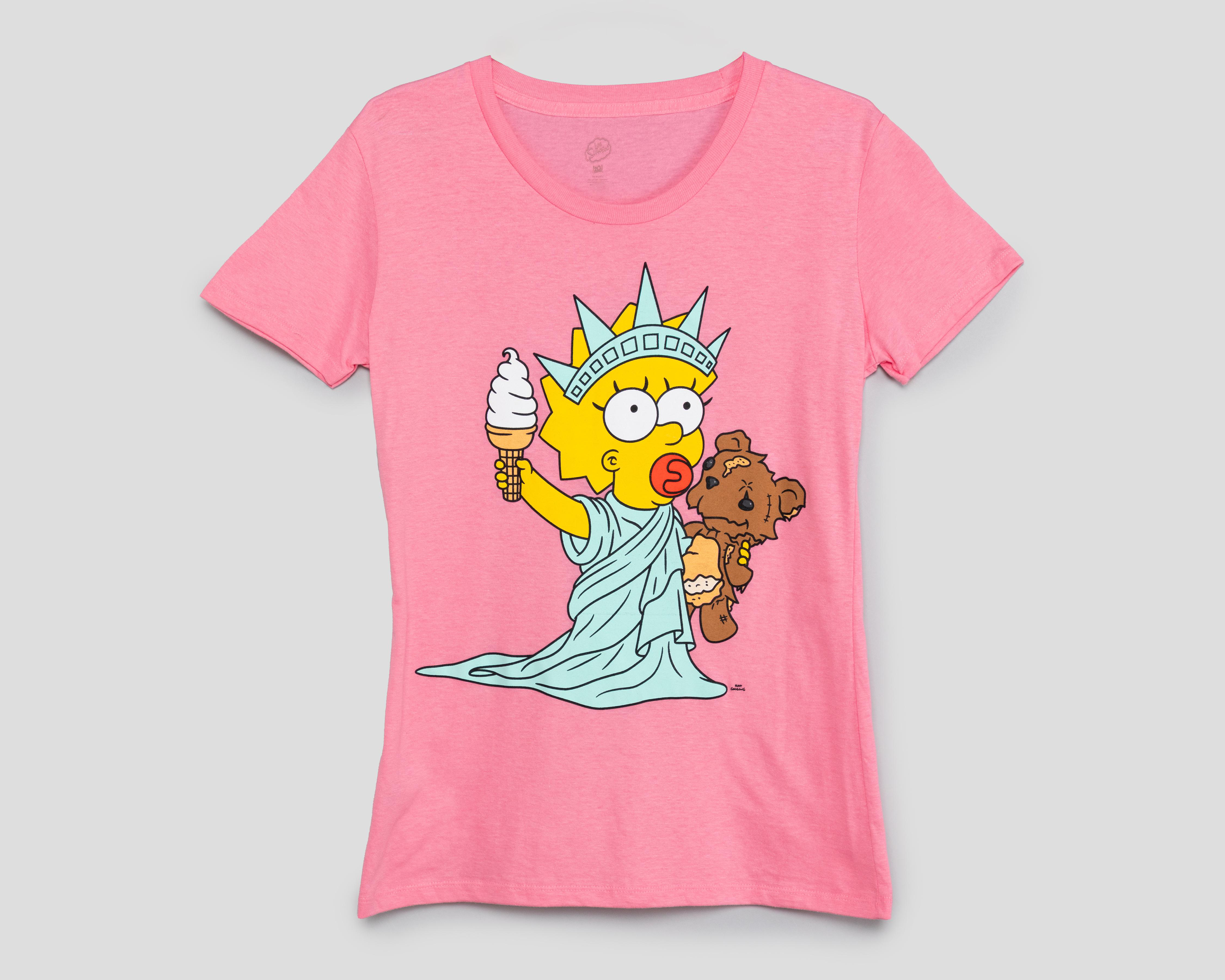 Foto 2 pulgar | Playera The Simpsons Rosa para Mujer